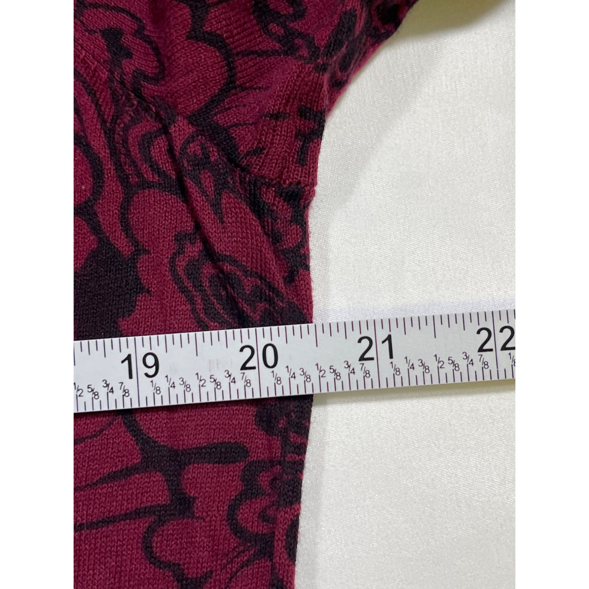 Loft LOFT SKU 7743 Womens Purple and Black Floral Sweater Size L Size L / US 10 / IT 46 - 4 Thumbnail