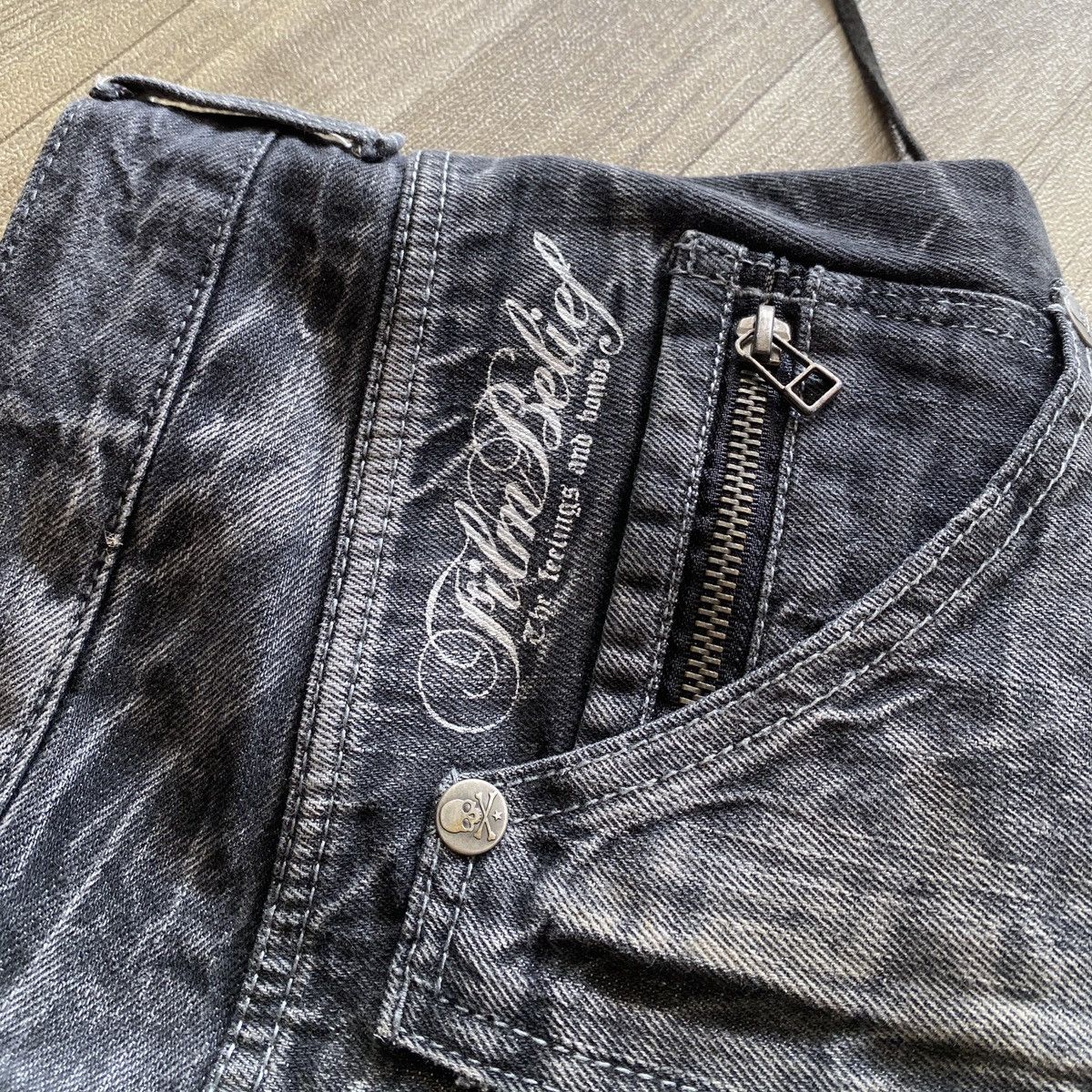 Japanese Brand Double Focus Japan Denim Fadding Pants Size US 33 - 7 Thumbnail