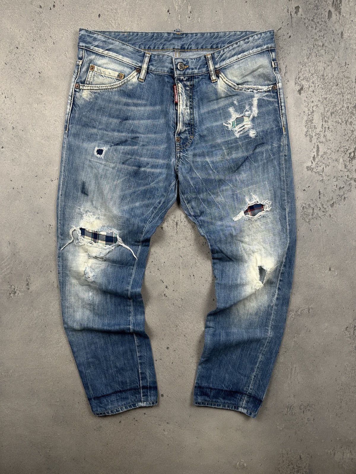 Dsquared2 Dsquared2 Cool Guy Distressed Plaid Patch Jeans Archive Y2K Size US 34 / EU 50 - 1 Thumbnail