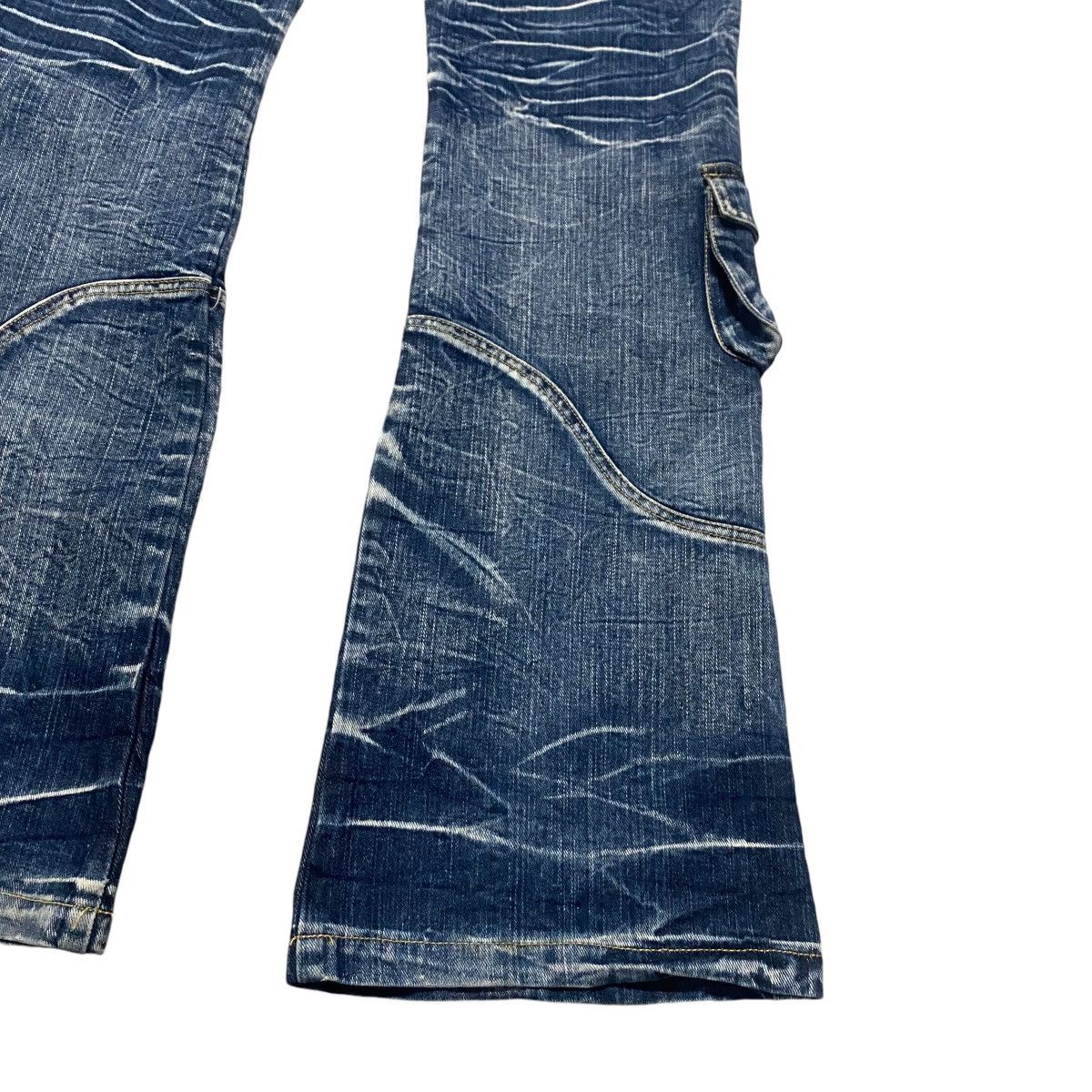Japanese Brand Vintage TOPISM Denim Super Flare Cargo Pants Size US 34 / EU 50 - 15 Thumbnail