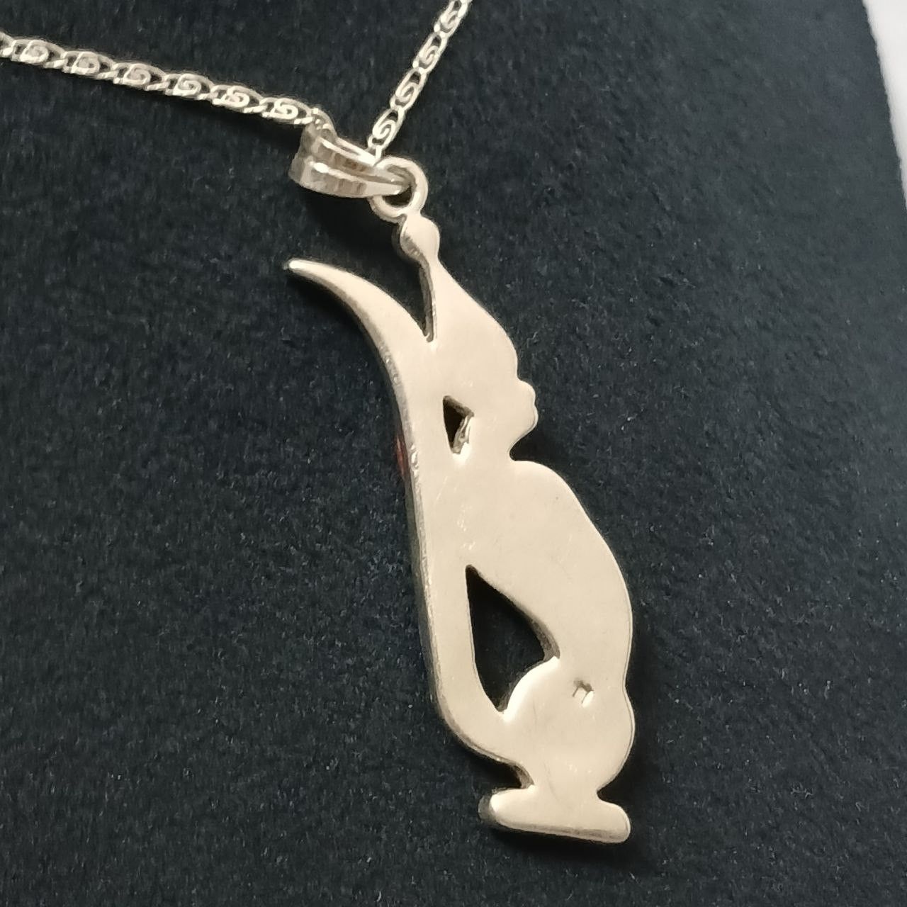 Sterling Silver Egyptian Cobra Pendant – 925 Silver, Stone Inlaid, Pharaonic Size ONE SIZE - 7 Thumbnail
