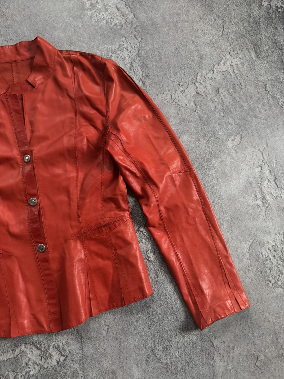 Genuine Leather Sylvie Schimmel 40size france 🇫🇷 leather Avantgarde jacket Size M / US 6-8 / IT 42-44 - 7 Thumbnail