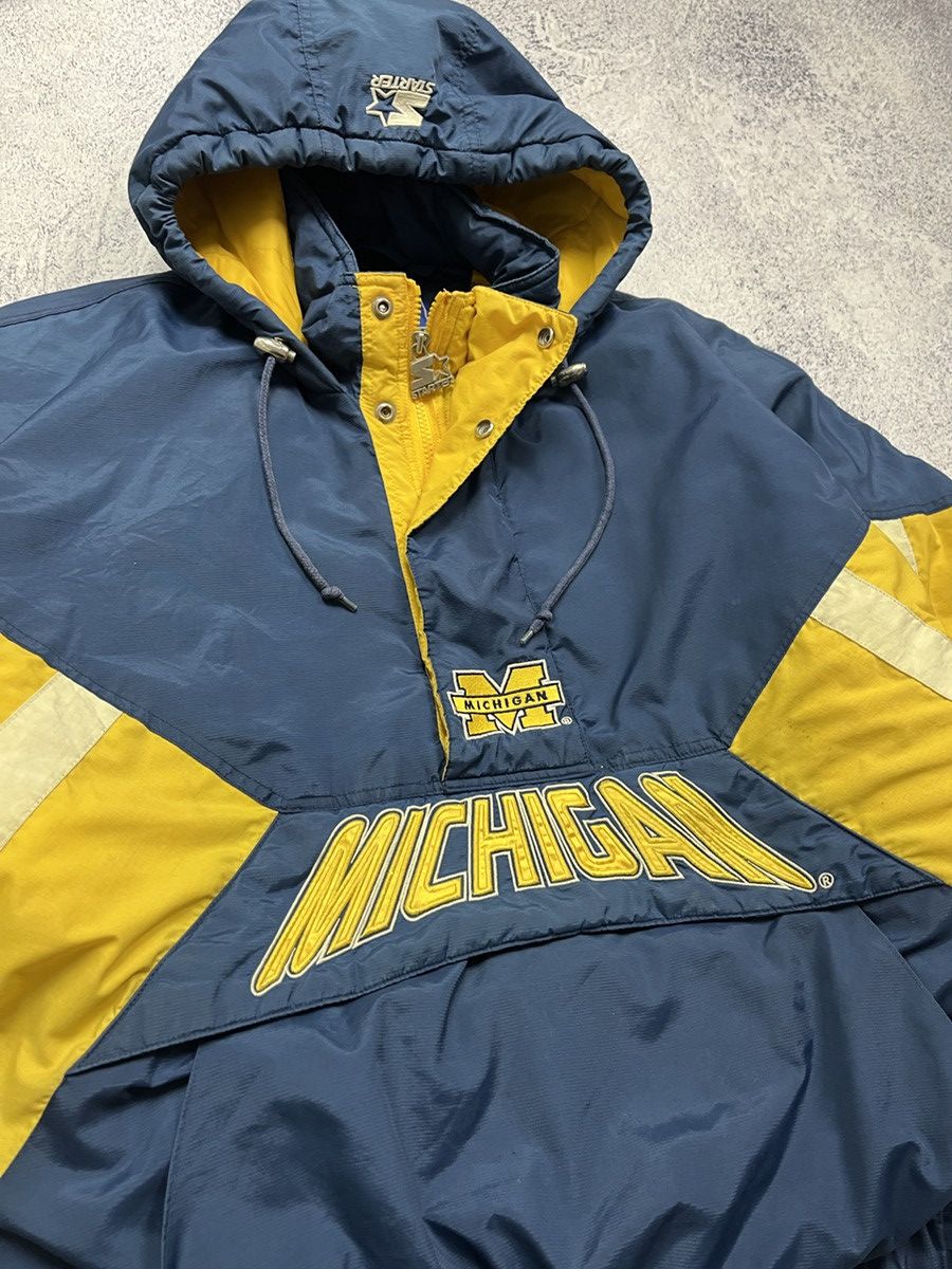 Starter Vintage NCAA Starter Michigan Wolverines Jacket 90’s Rare Size US L / EU 52-54 / 3 - 3 Thumbnail