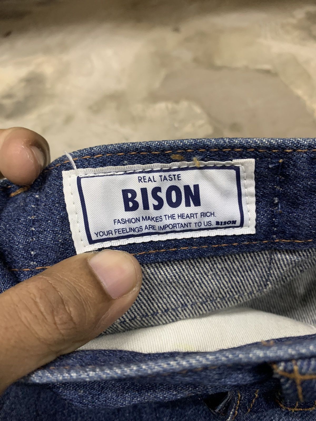 If Six Was Nine 90s BISON DOUBLE COLOUR FLARE JEANS Size US 32 / EU 48 - 10 Thumbnail