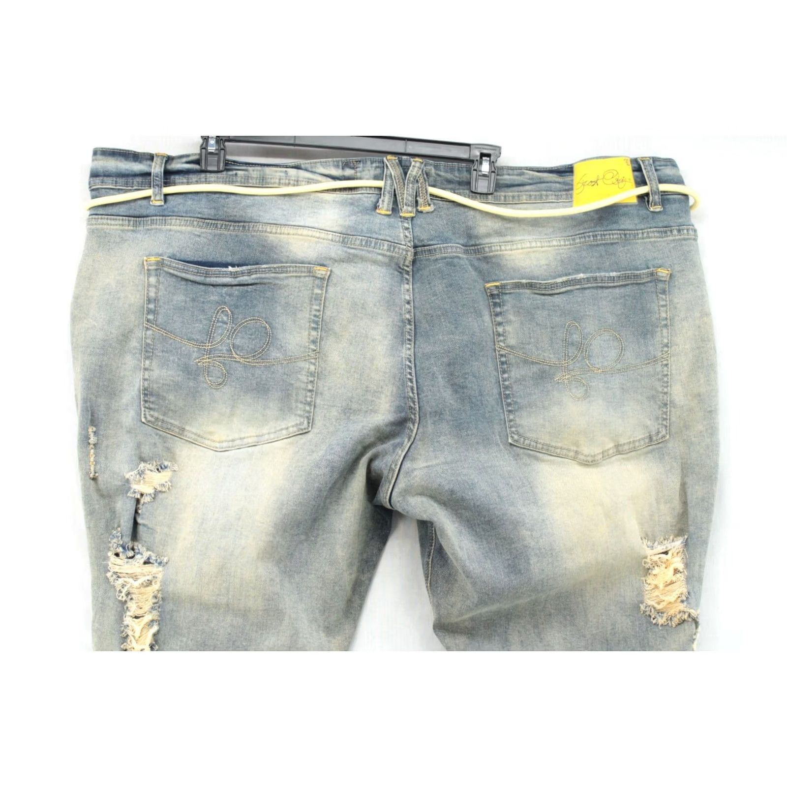 Vintage Frost Jeans Mens 54X33 Light Blue Gorpcore Grunge Distressed 5-Pocket Denim Regular Straight Big & Tall 54 Mens Jeans Size US 38 / EU 54 - 7 Thumbnail