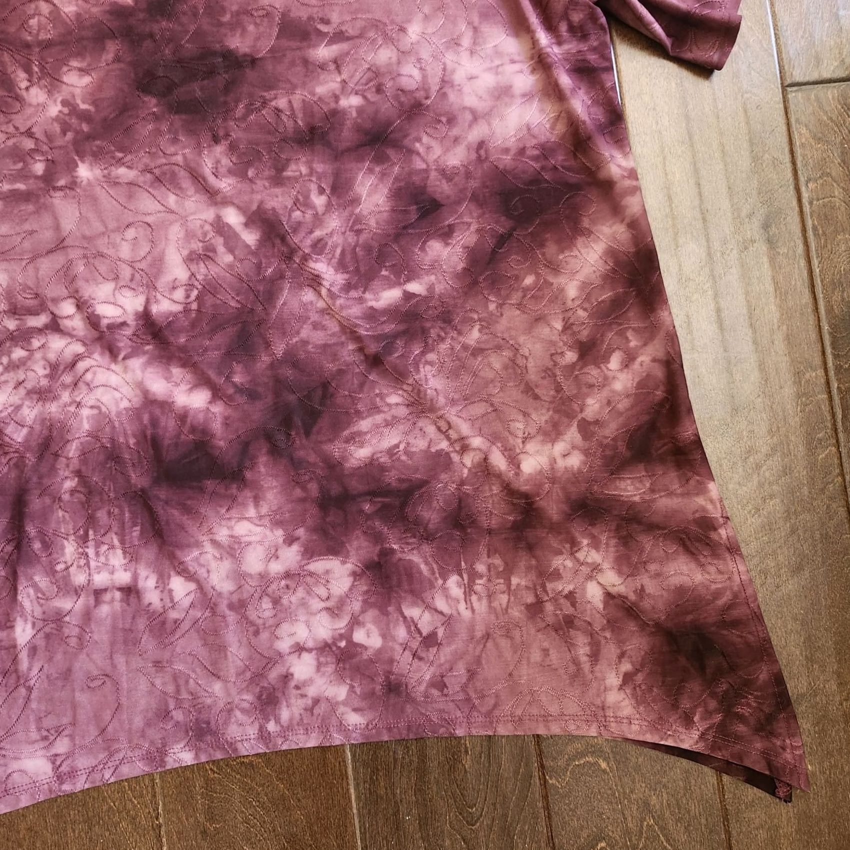Alyx VINTAGE? (no) ALYX Blouse Women's Short Sleeve Purple Tie Dye Floral Pullover XL Casual Everyday Spring Summer Fall Womens Size XL / US 12-14 / IT 48-50 - 4 Thumbnail