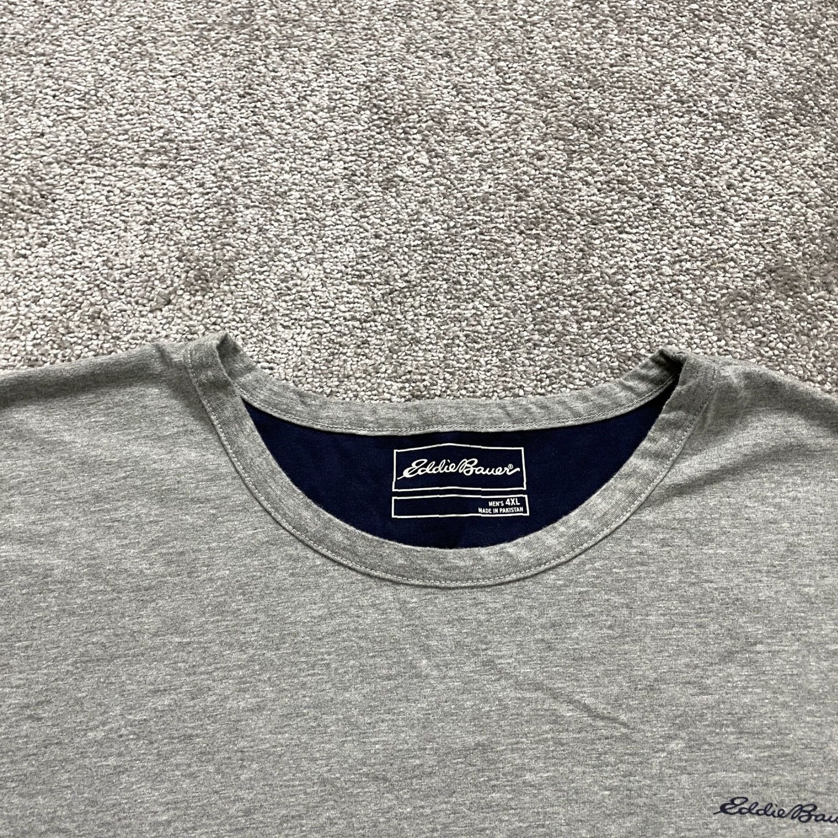 Eddie Bauer Eddie Bauer T-Shirt Mens 4XL Gray Solid Crew Neck Short Sleeve Casual Tee Size US XXL / EU 58 / 5 - 3 Thumbnail