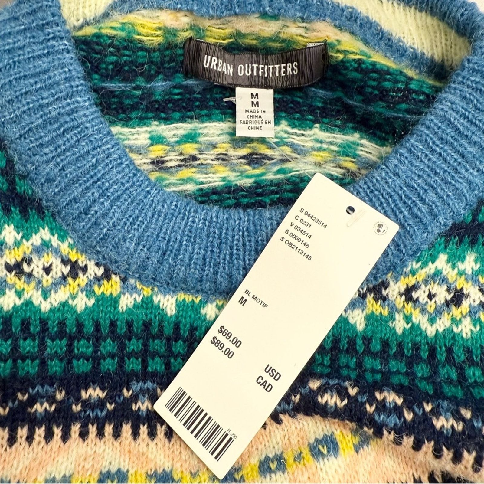 Urban Outfitters Urban Outfitters Hudson Fair Isle Crew Neck Sweater M Size US M / EU 48-50 / 2 - 6 Thumbnail