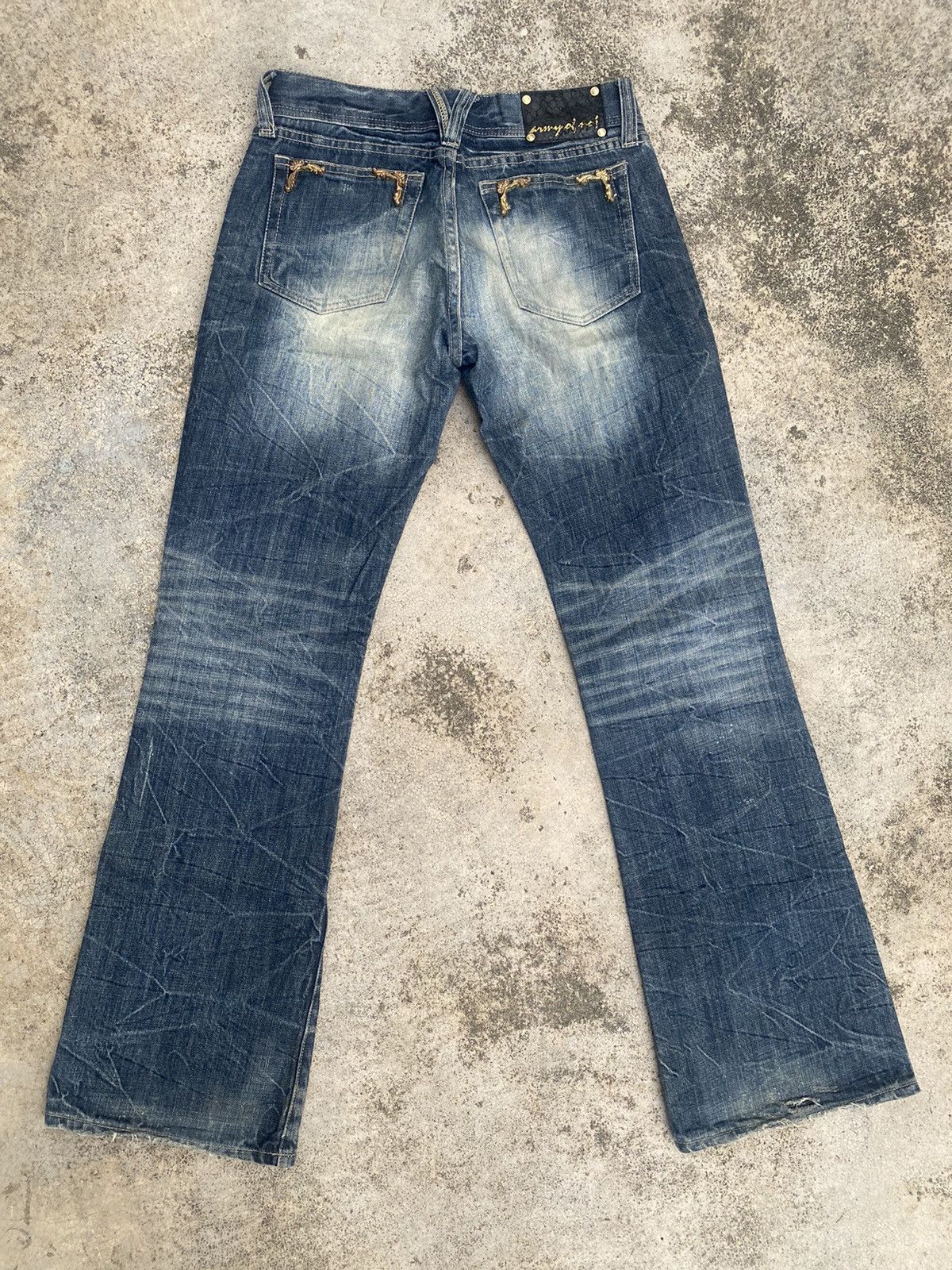 If Six Was Nine × JACKROSE Flare Jeans Jackrose Distressed Clawmark Bootcut Size US 30 / EU 46 - 16 Thumbnail