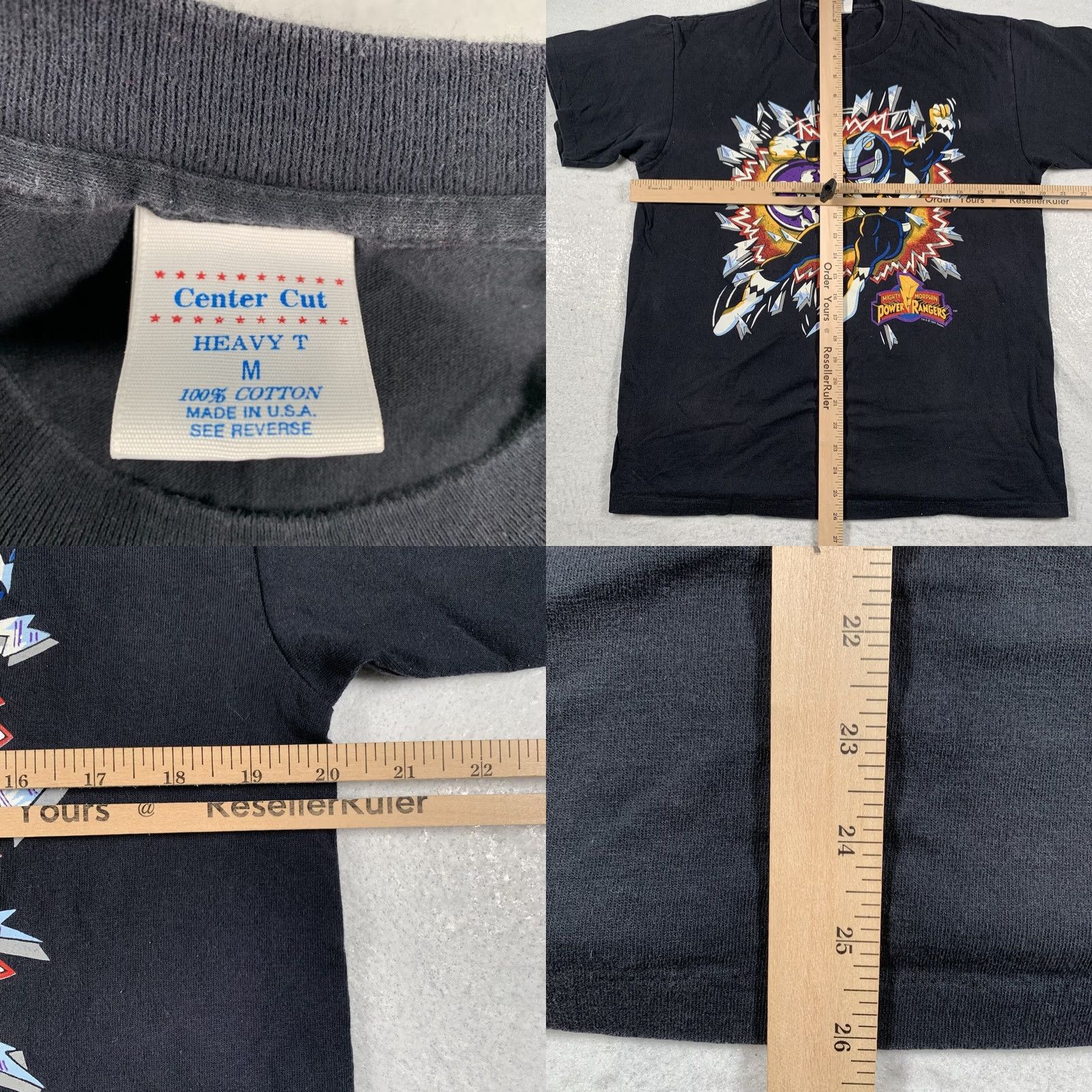 Saba VINTAGE Power Rangers T-Shirt Black 1994 Center Cut Mens M 90s USA Short Sleeve Crew Neck Size US M / EU 48-50 / 2 - 8 Thumbnail