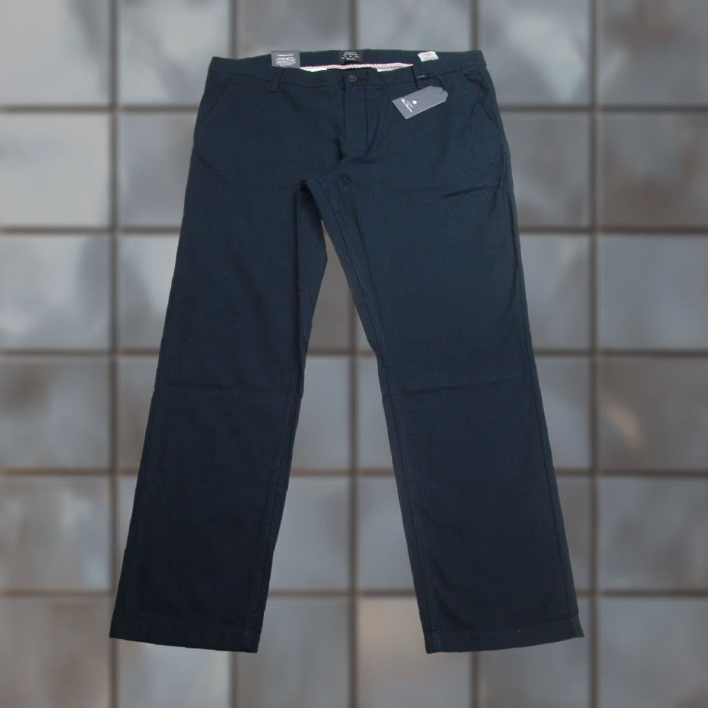 Ben Sherman Ben Sherman Pants Mens 40x30 Slim Fit Linen Cotton Chinos Midnight Navy BS13WB238 Size US 40 / EU 56 - 1 Thumbnail