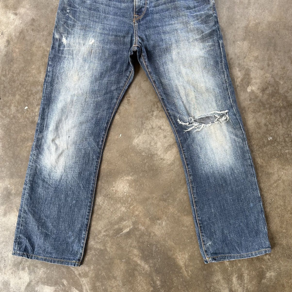 Japanese Brand Vintage Japanese Distressed Denim Faded Jean Pant Size US 31 - 2 Thumbnail