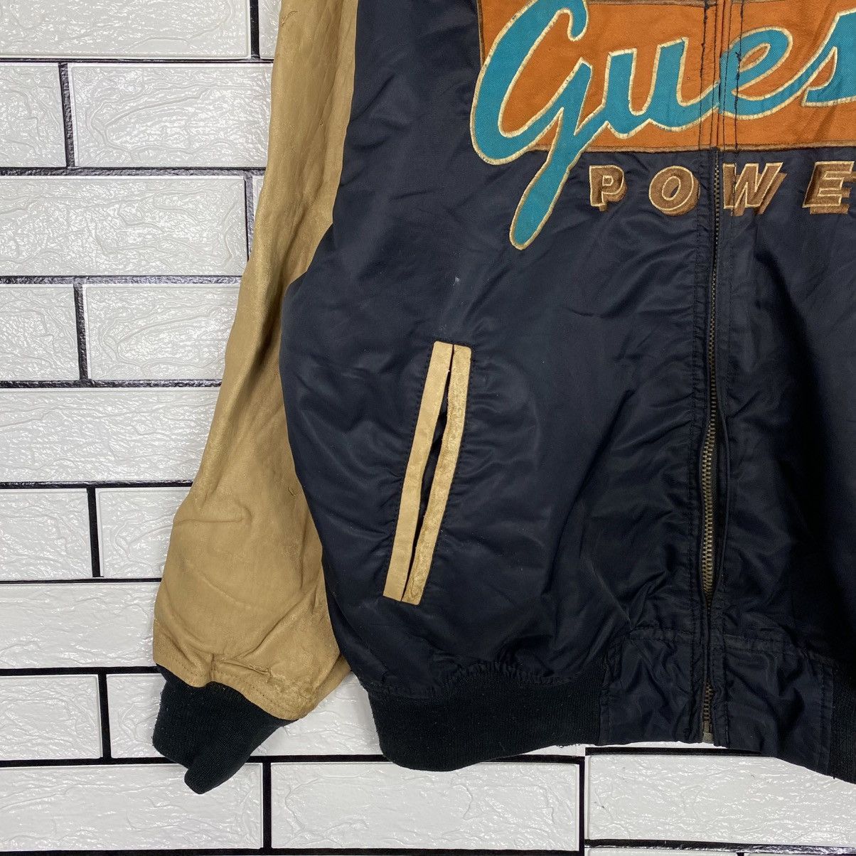 Guess 📌Vintage Bomber Leather Jacket Guess Big Logo Embroidery Size US L / EU 52-54 / 3 - 5 Thumbnail