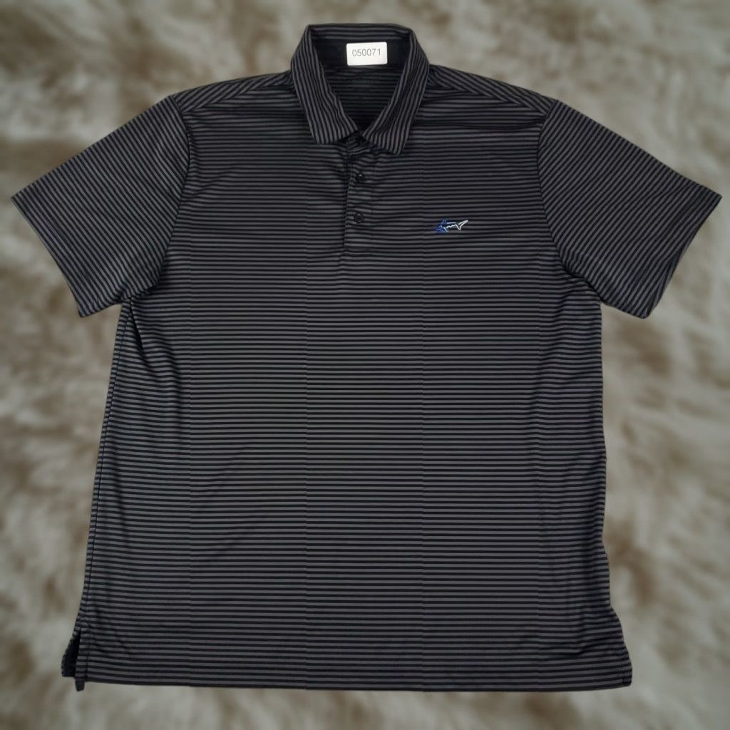 Vintage Greg Norman Polo Shirt Mens XL Gray Striped Shark Golf Casual Short Sleeve Polo Size US XL / EU 56 / 4 - 1 Thumbnail