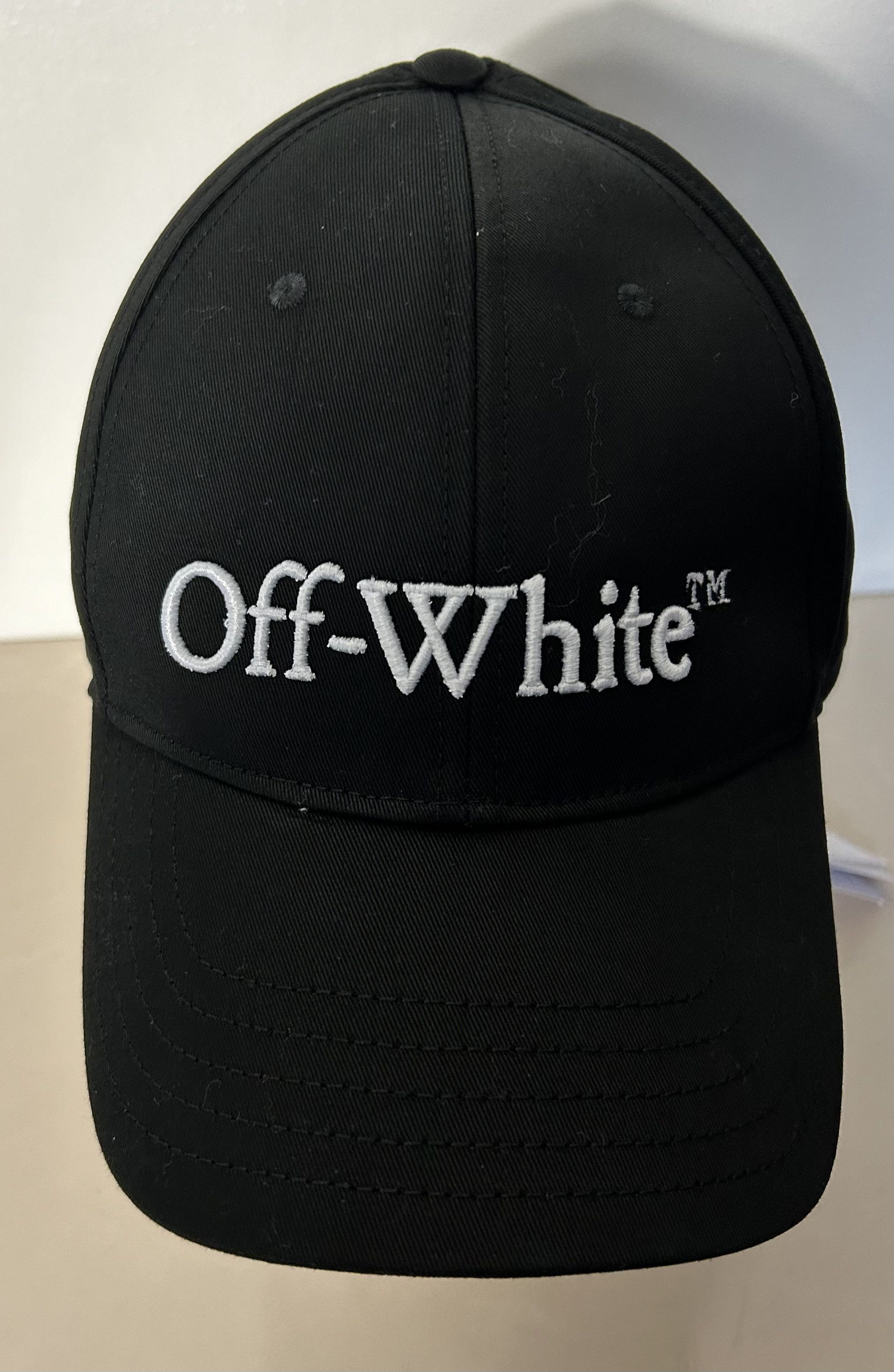 Off-White Bookish Dril Cotton Black Baseball Cap Size ONE SIZE - 1 Thumbnail