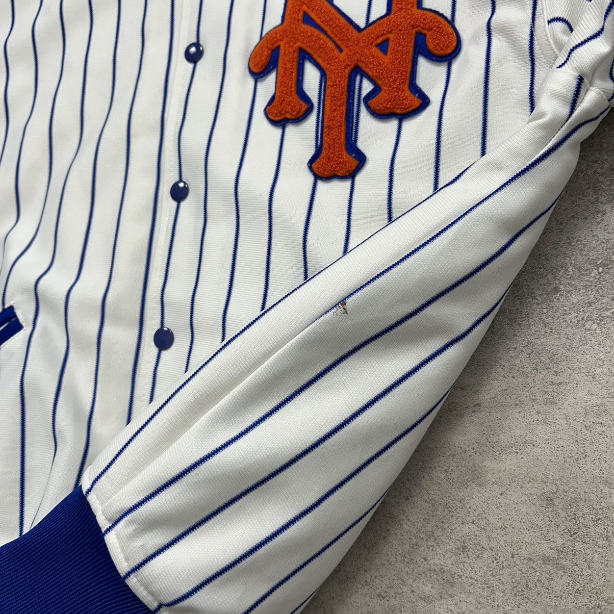 MLB × Vintage VTG 80s 90s MLB NEW YORK METS FELCO PINSTRIPE BOMBER JACKET Size US L / EU 52-54 / 3 - 8 Thumbnail