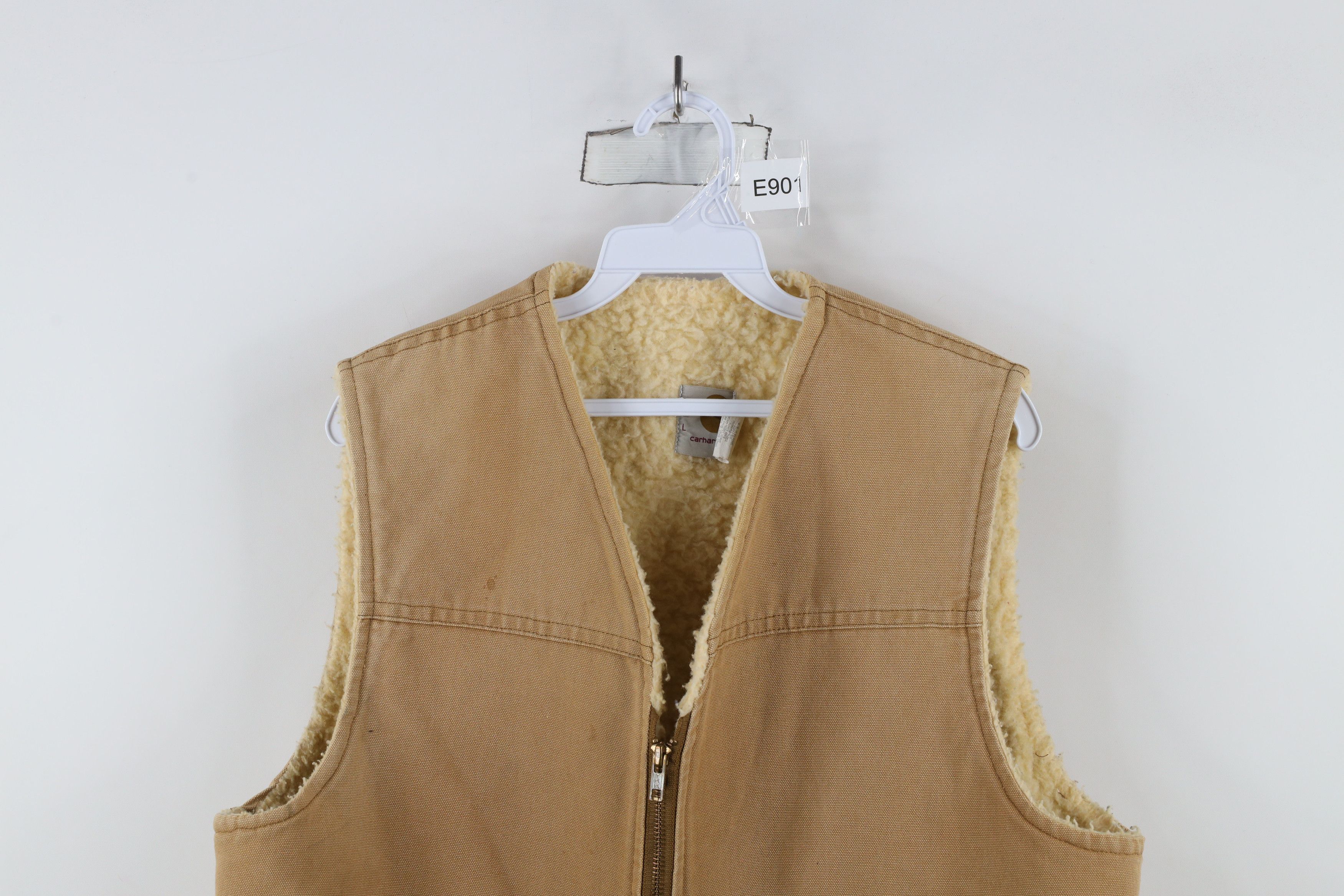 Carhartt × Vintage Vintage 80s 90s Carhartt Pile Fleece Lined Vest Jacket USA Size US L / EU 52-54 / 3 - 2 Thumbnail