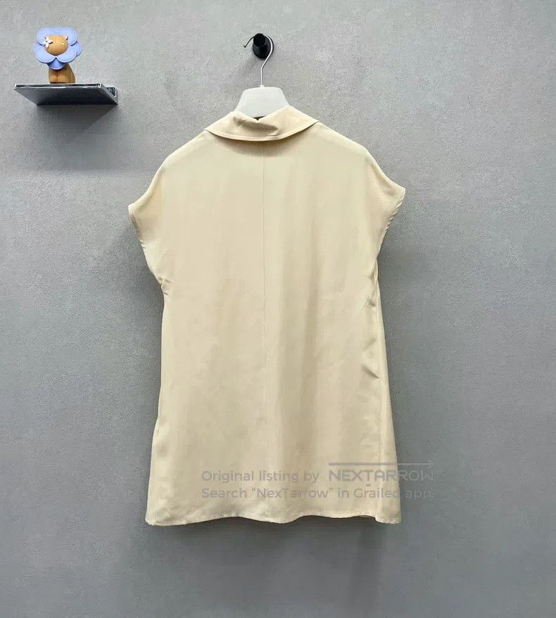 Hermes Hermes Beige V-neck short-sleeved dress Size XXS / US 00 / IT 34 - 2 Thumbnail