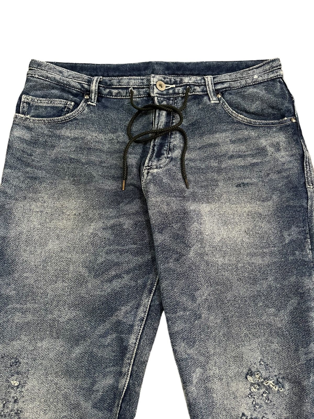 5351 POUR LES HOMMES 5351 Pour Les Homme Acid Wash Embosed Printed Distress Pants Size US 32 / EU 48 - 4 Thumbnail