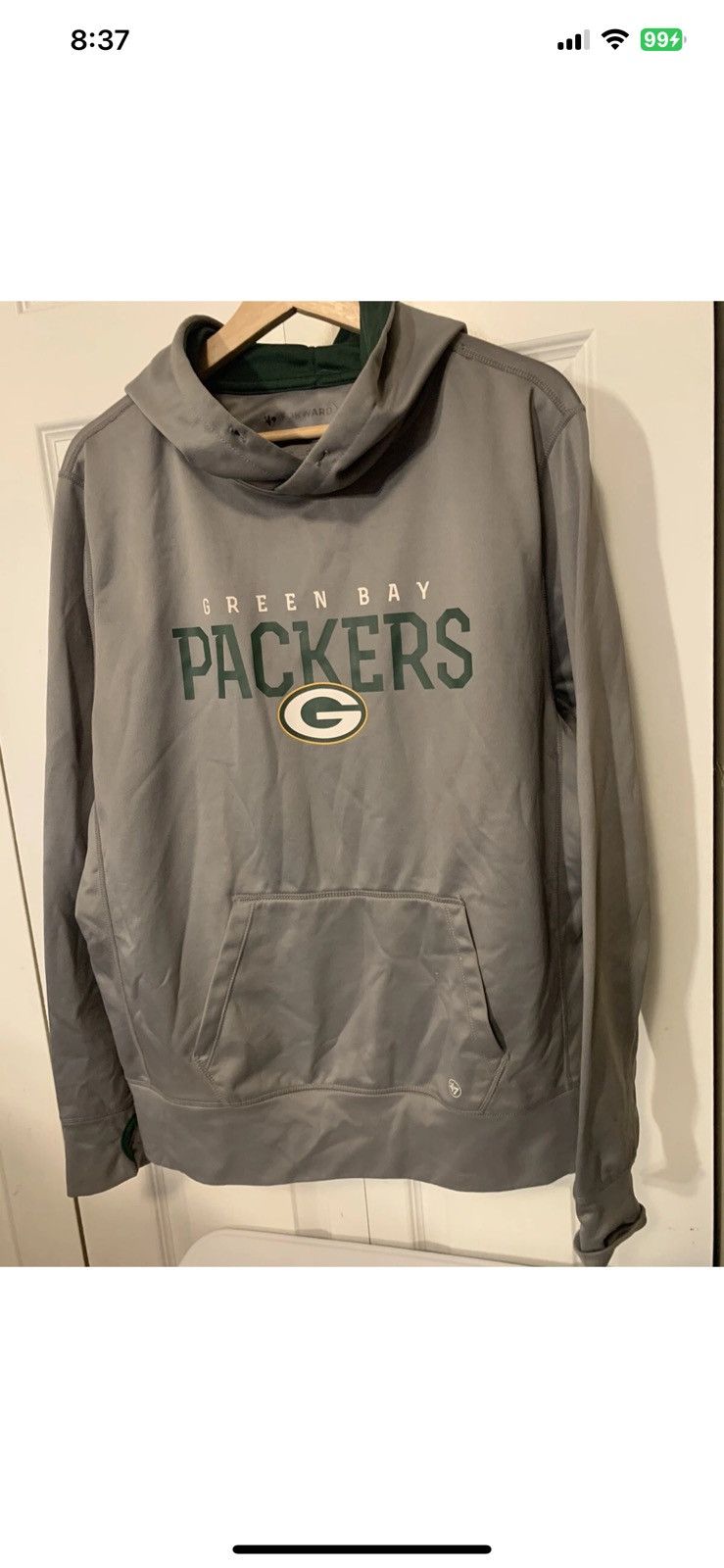 47 Brand Green Bay Packers 47 Brand Men’s Sz XL Gray Pullover Hoodie Size US XL / EU 56 / 4 - 4 Thumbnail