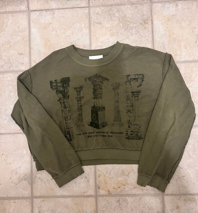 Sangiev Sangiev "Pillars" Reversible Cropped Sweatshirt Grailed