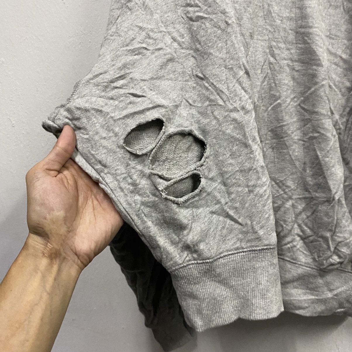 Diesel DIESEL Grey Distressed High-Neck Sweatshirt (Size XS) Size US XS / EU 42 / 0 - 7 Thumbnail
