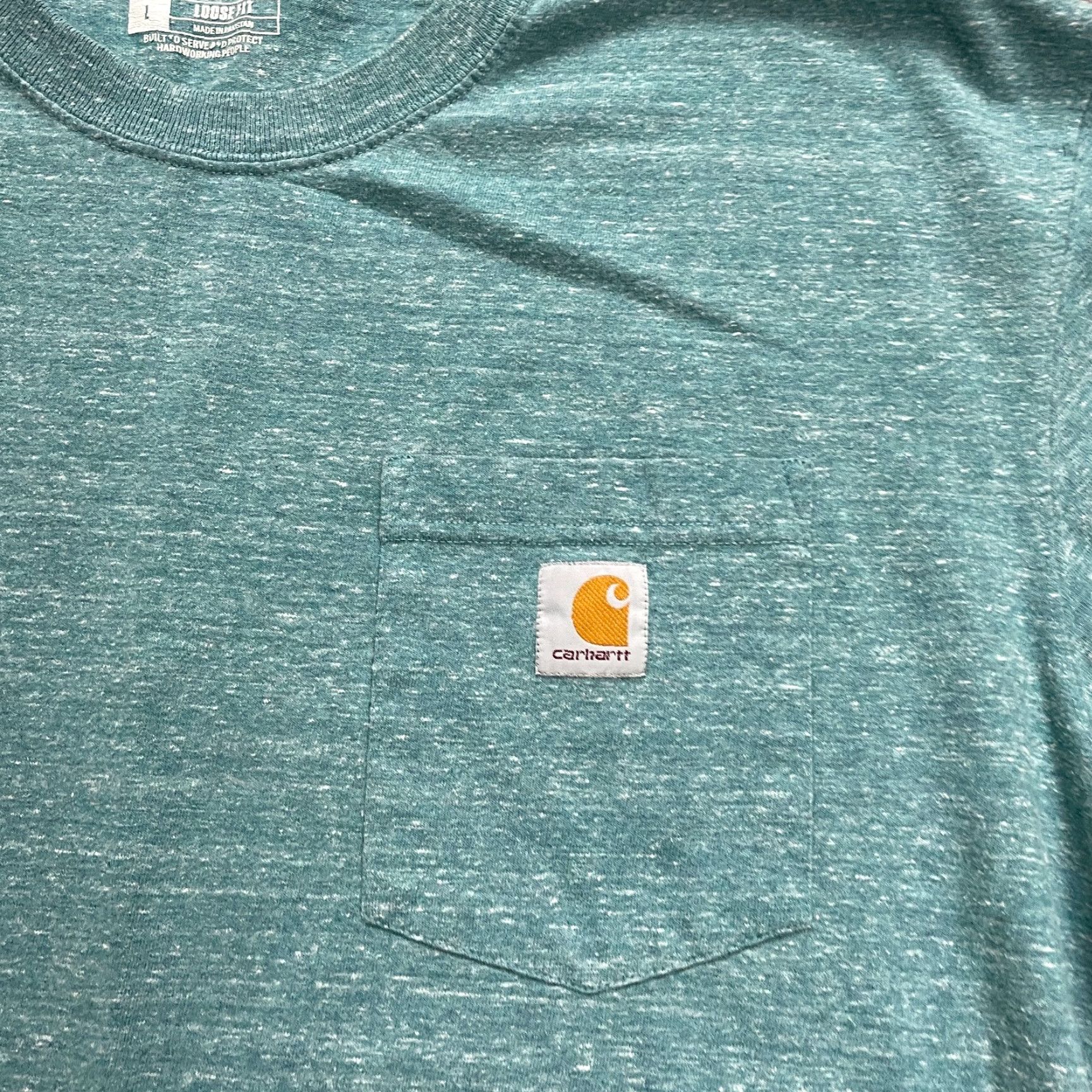 Carhartt Carhartt K87 T-Shirt Mens Large Green Loose Fit Crew Neck Pocket Tee Top Size US L / EU 52-54 / 3 - 4 Thumbnail