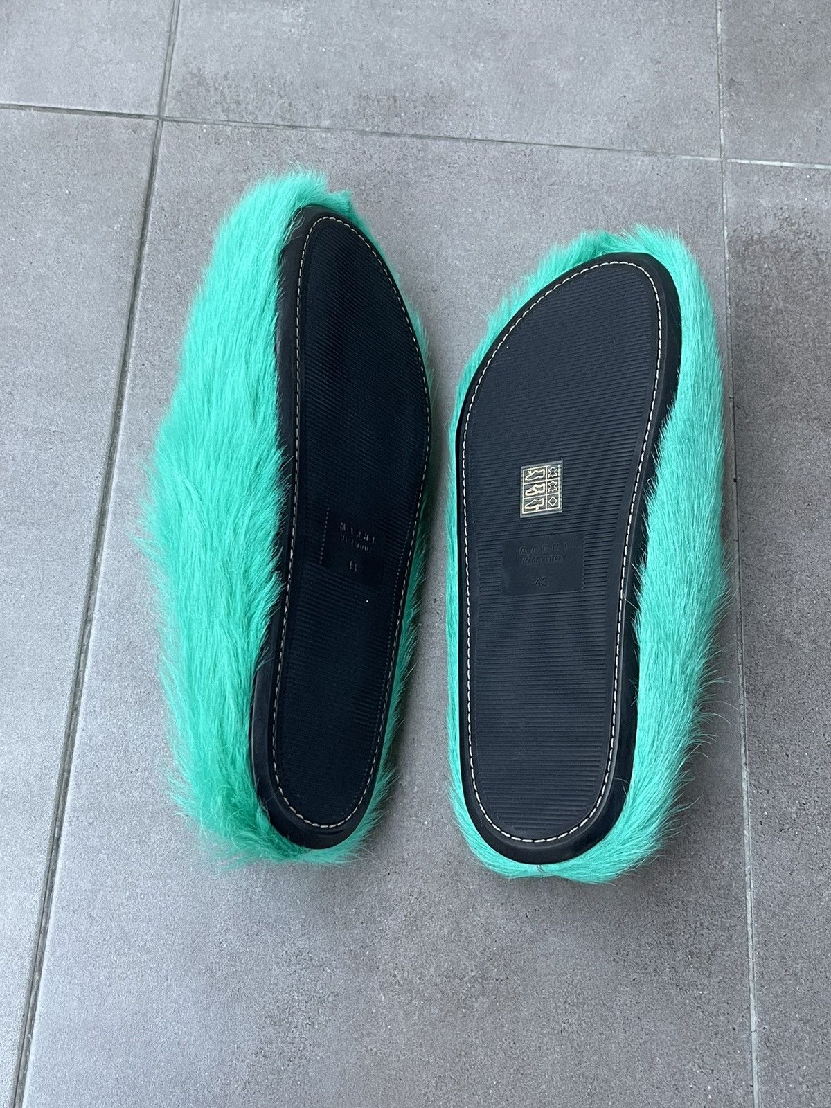 Marni !DS! SS23 Marni Fussbet Calf Hair Turqoise Sabot Clogs Size US 10 / EU 43 - 15 Thumbnail