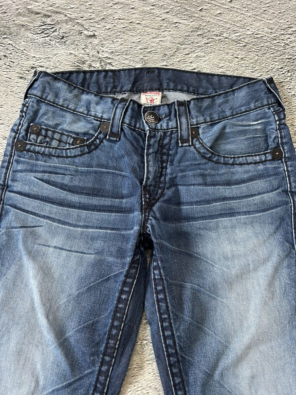 True Religion True Religion blue jeans black thick stitching Y2K Bobby Size US 33 - 8 Thumbnail