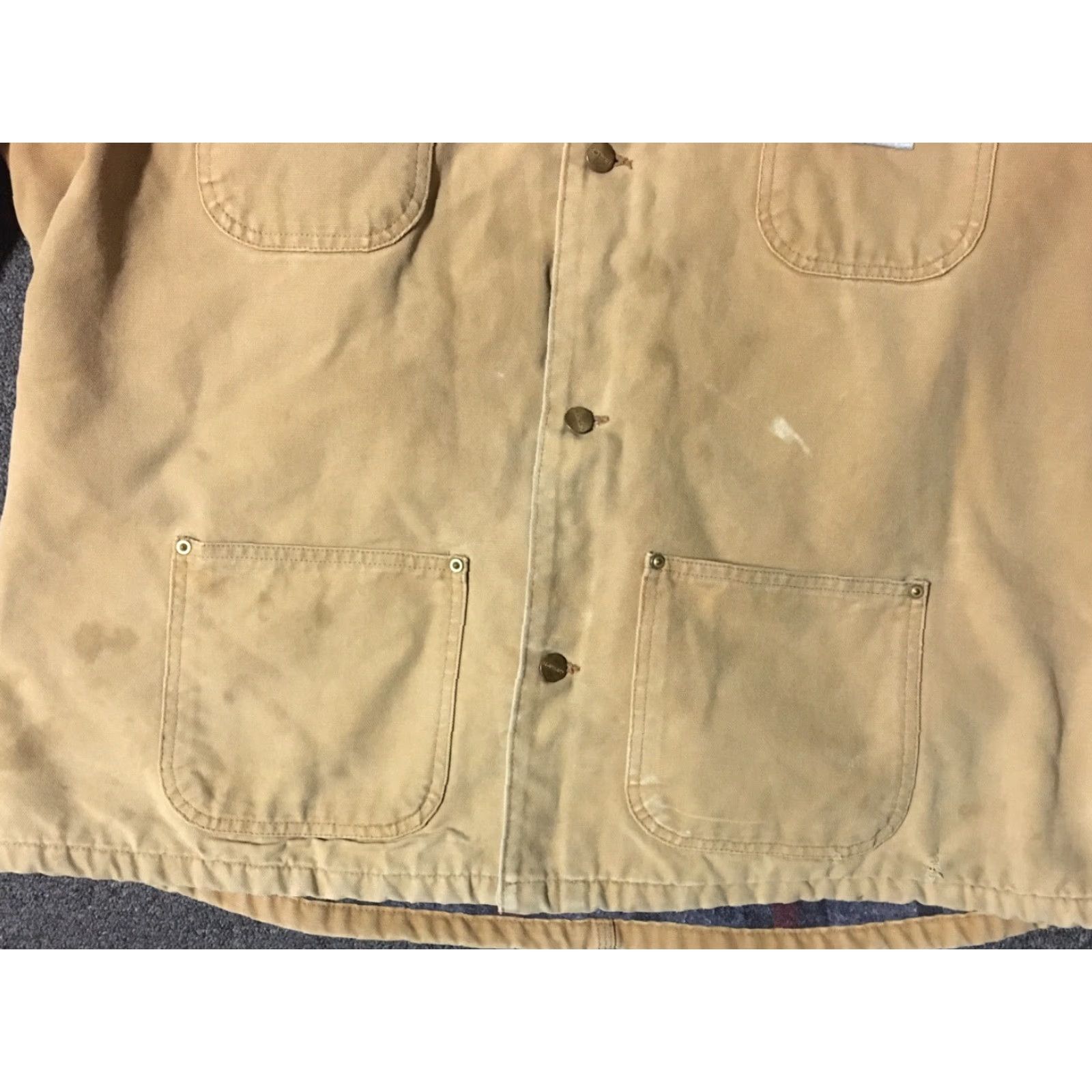 Carhartt VINTAGE Carhartt Jacket Chore Barn Distressed Faded Blanket Lined 2XL Beige/ tan Men 90s 80s Grunge Harley Motorcycle Ridge Canvas Size US XXL / EU 58 / 5 - 4 Thumbnail