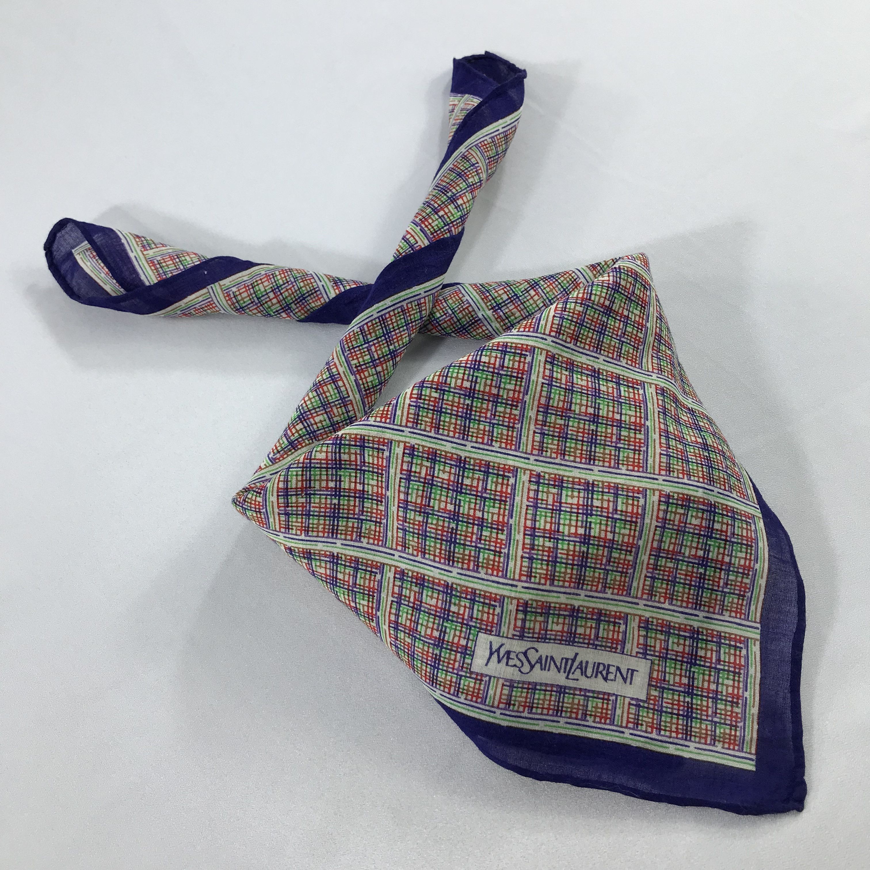 Vintage × Yves Saint Laurent Yves Saint Laurent Bandana / Handkerchief/Neckerchief -S2415 Size ONE SIZE - 4 Thumbnail