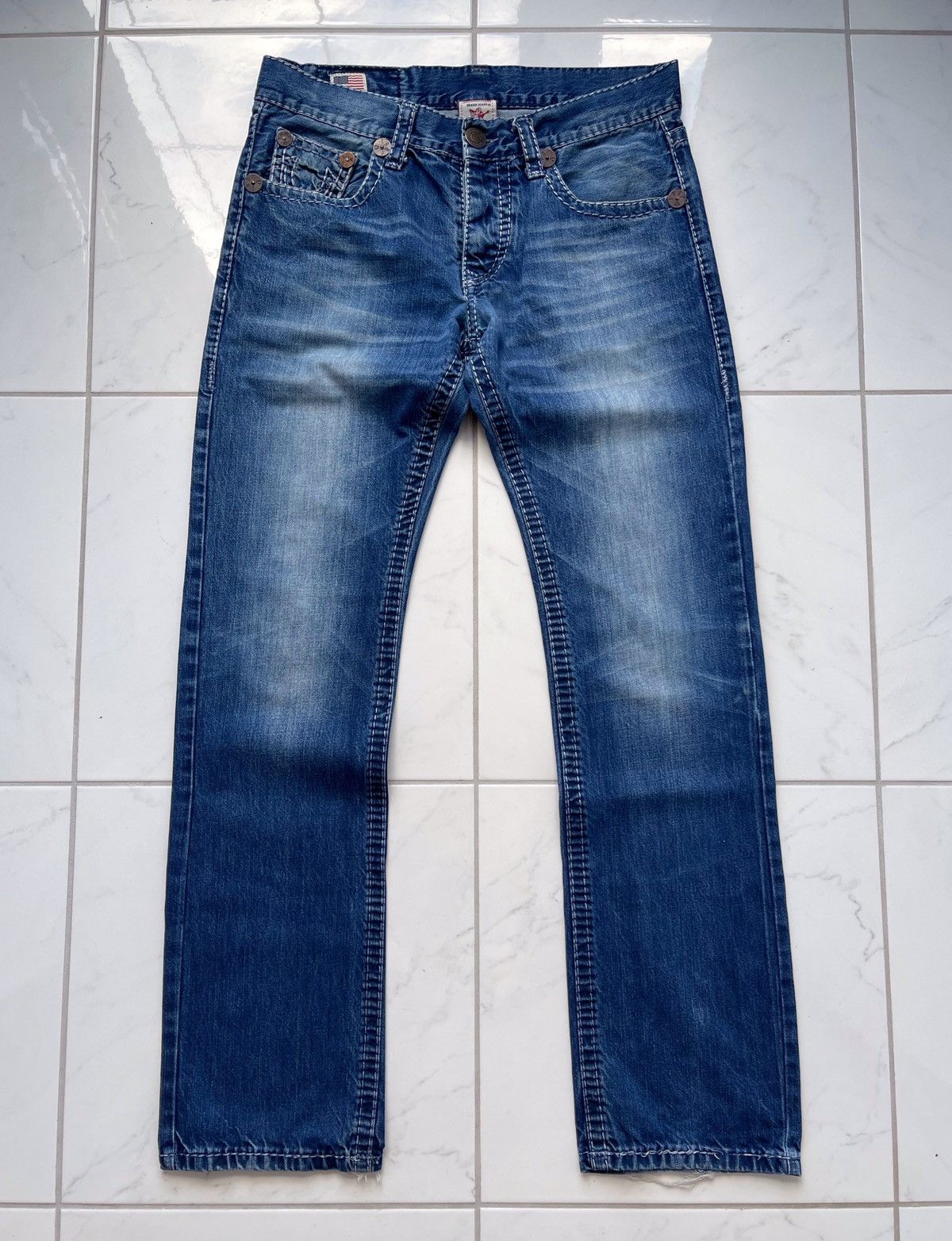 True Religion Vintage Y2k True Religion Rare Jeans TRASHED Size US 33 - 6 Thumbnail