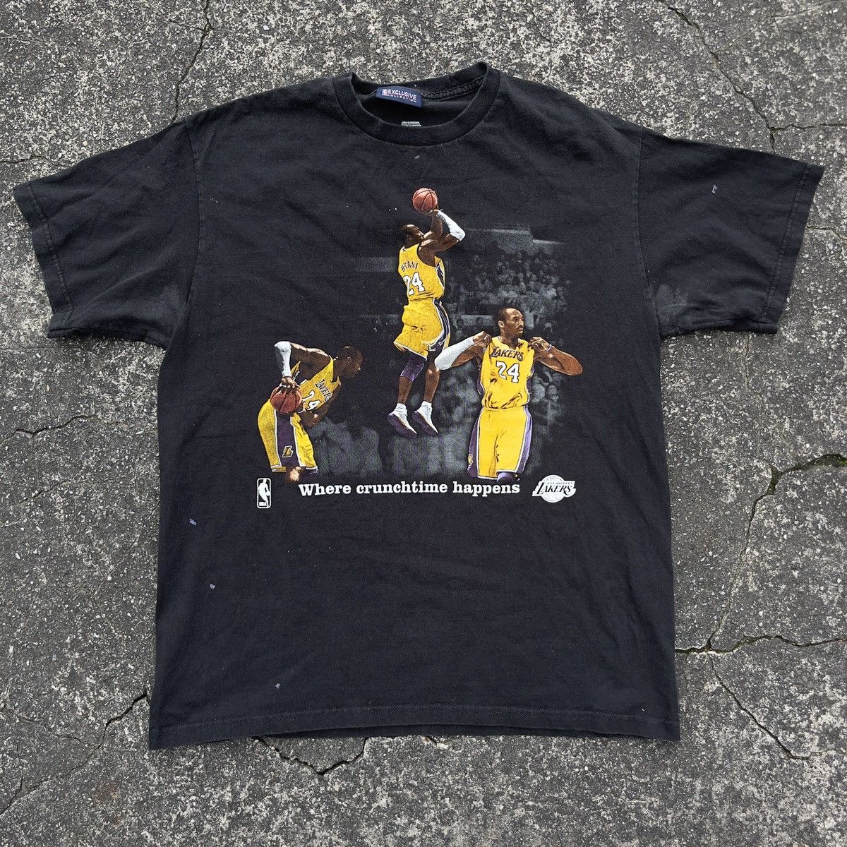 Image of Kobe Mentality x L A Lakers Vintage Kobe Bryant Where Clutch Happens Shirt in Black, Men's (Size XL