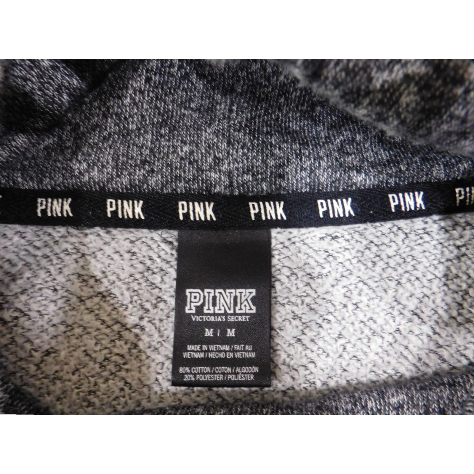 Victoria's Secret Victoria's Secret PINK Sweatshirt Pullover Women Medium Gray Raglan Sleeve Cowl Neck Logo Love Stretch Pullover Knit Size M / US 6-8 / IT 42-44 - 6 Thumbnail