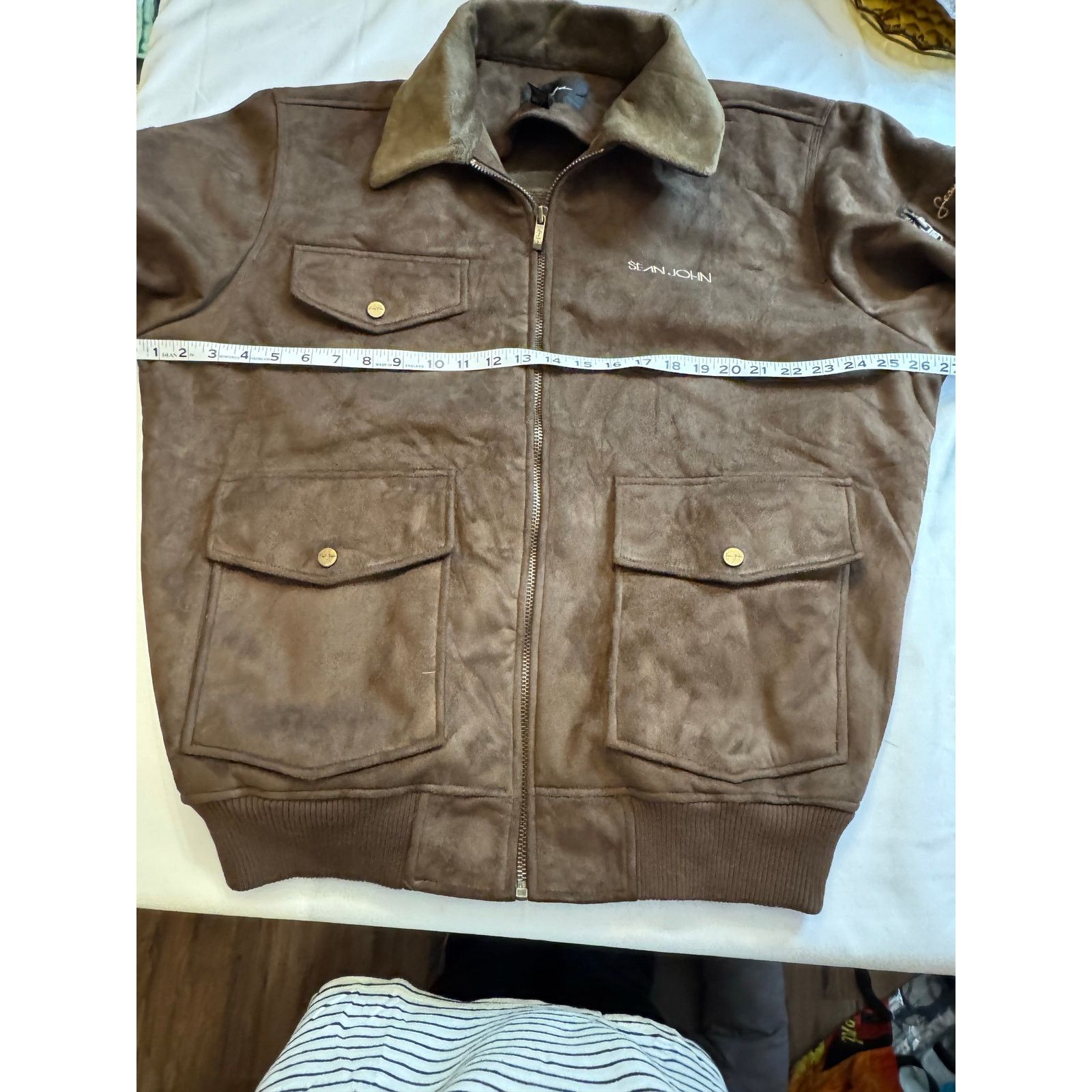 Sean John Sean John G-III Apparel Bomber Jacket Faux-Suede Men Sz L Size US L / EU 52-54 / 3 - 11 Thumbnail