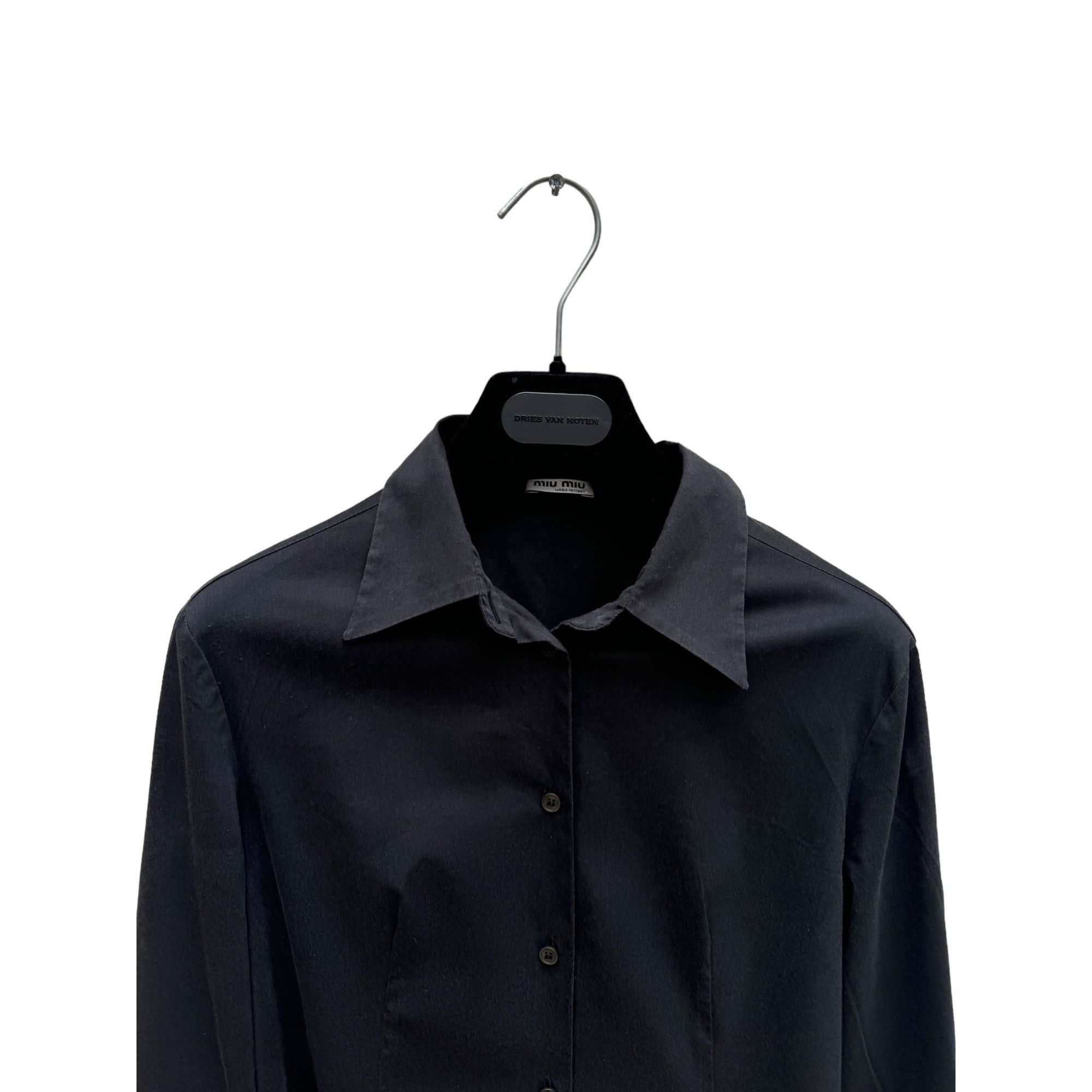 Miu Miu Black Cotton Shirt Size XS / US 0-2 / IT 36-38 - 2 Thumbnail
