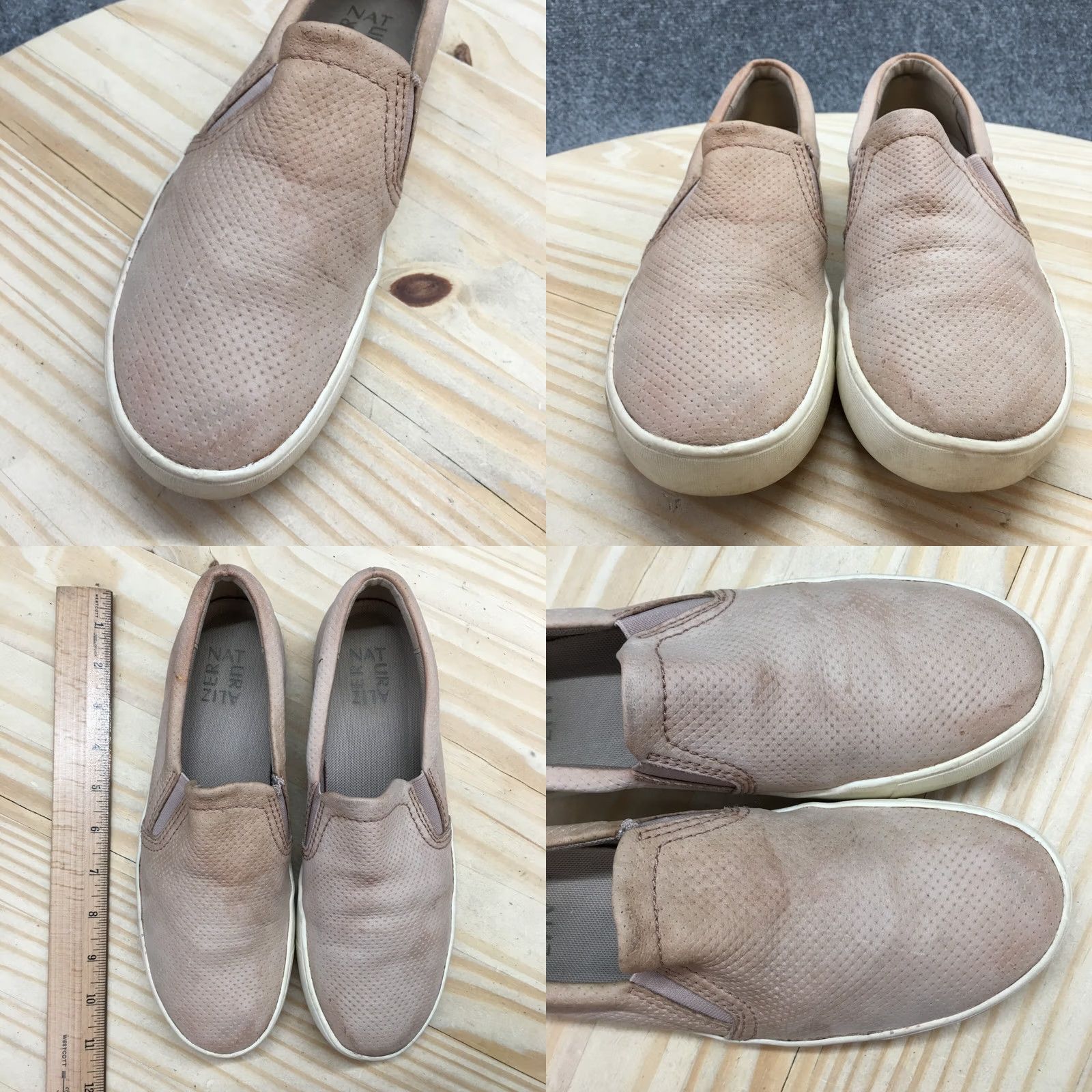 Naturalizer Naturalizer Sneakers Womens 8M Beige Marianne Slip On Perforated Leather Casual Size US 8 / IT 38 - 8 Thumbnail