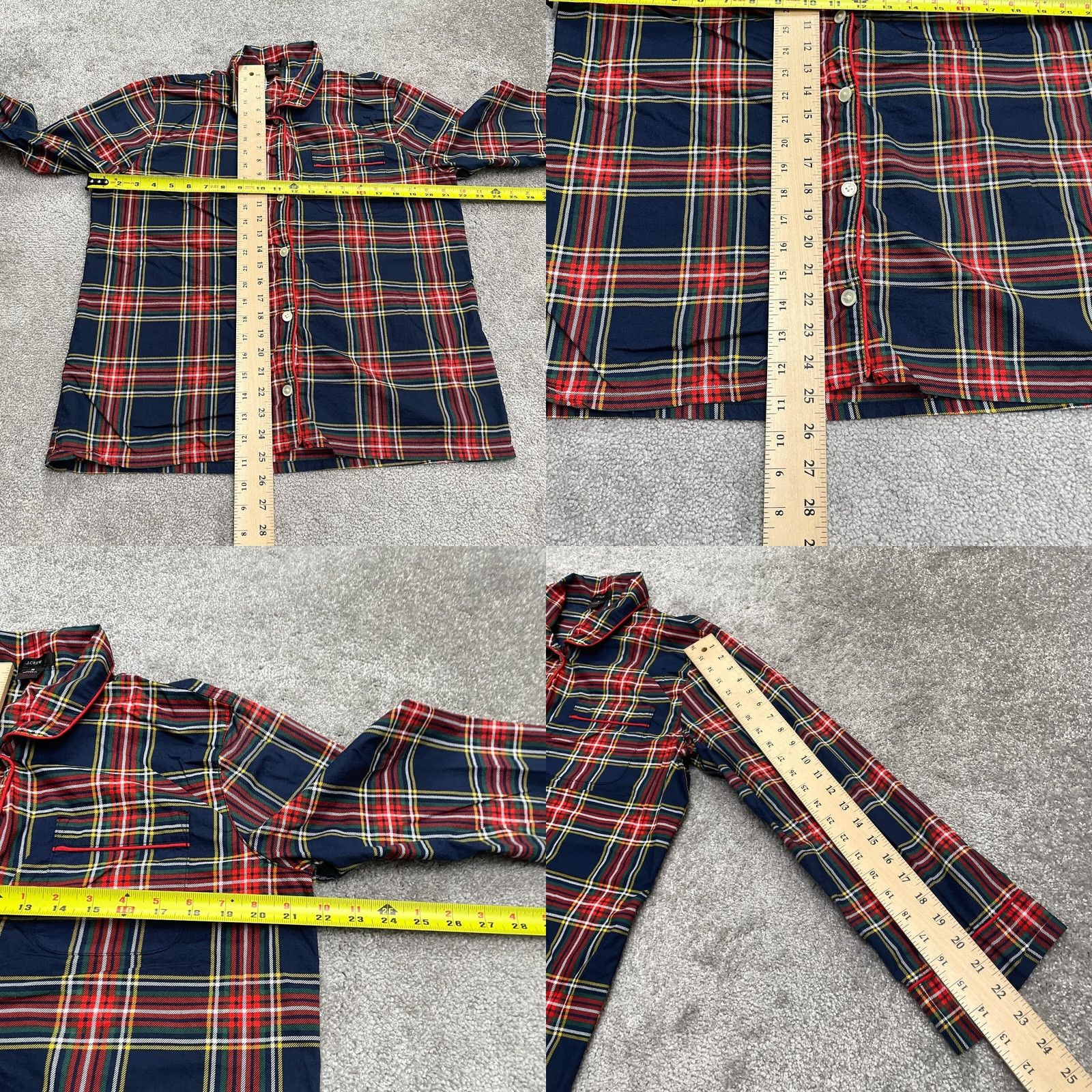 J.Crew J.CREW Pajama Top Shirt Women Medium Multicolor Plaid Cotton Polin Button Up Size M / US 6-8 / IT 42-44 - 8 Thumbnail
