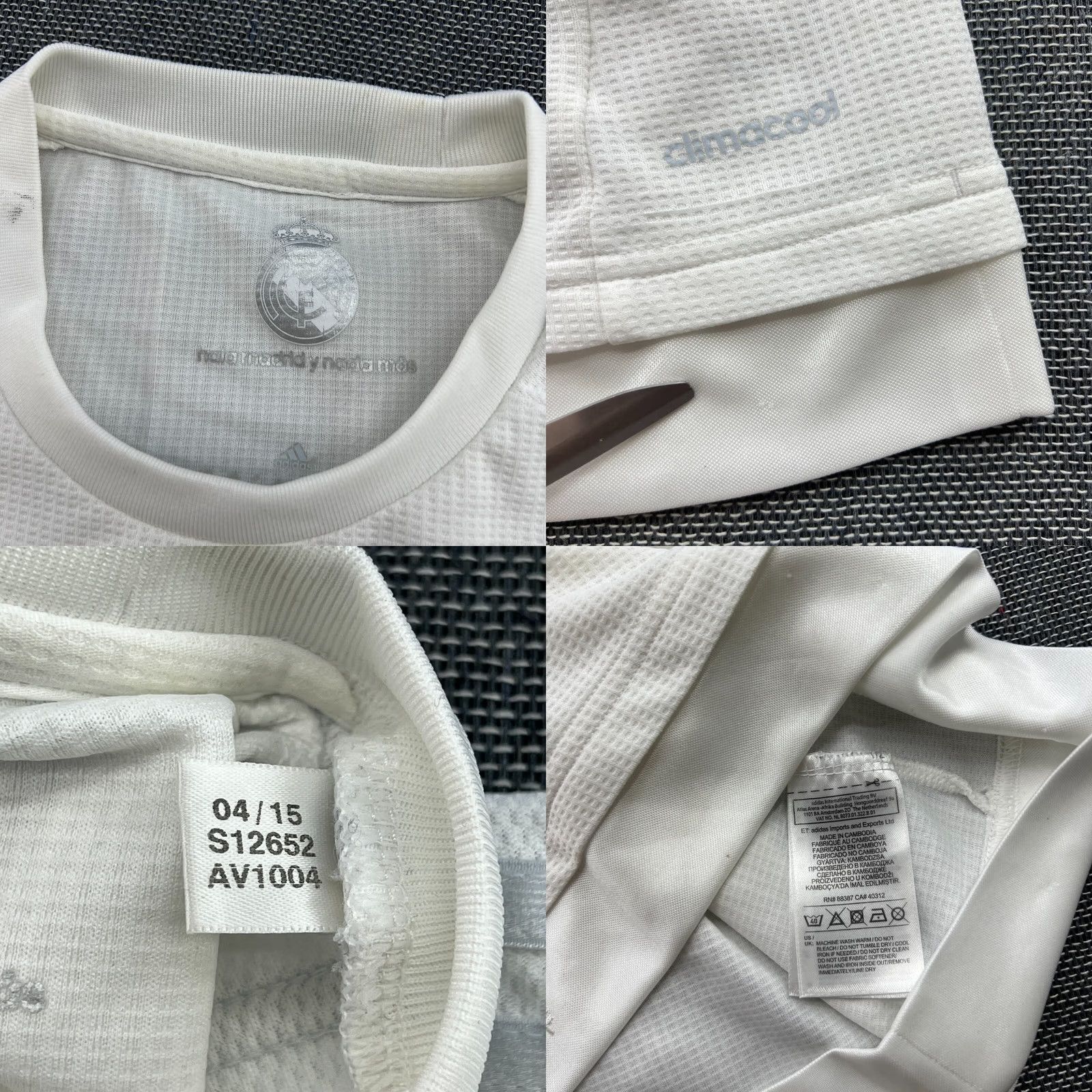 Adidas adidas Real Madrid 2015 2016 Home Football Jersey Mens Small White T-Shirt Short Sleeve Mockup Adult FIFA 2014 Size US S / EU 44-46 / 1 - 8 Thumbnail