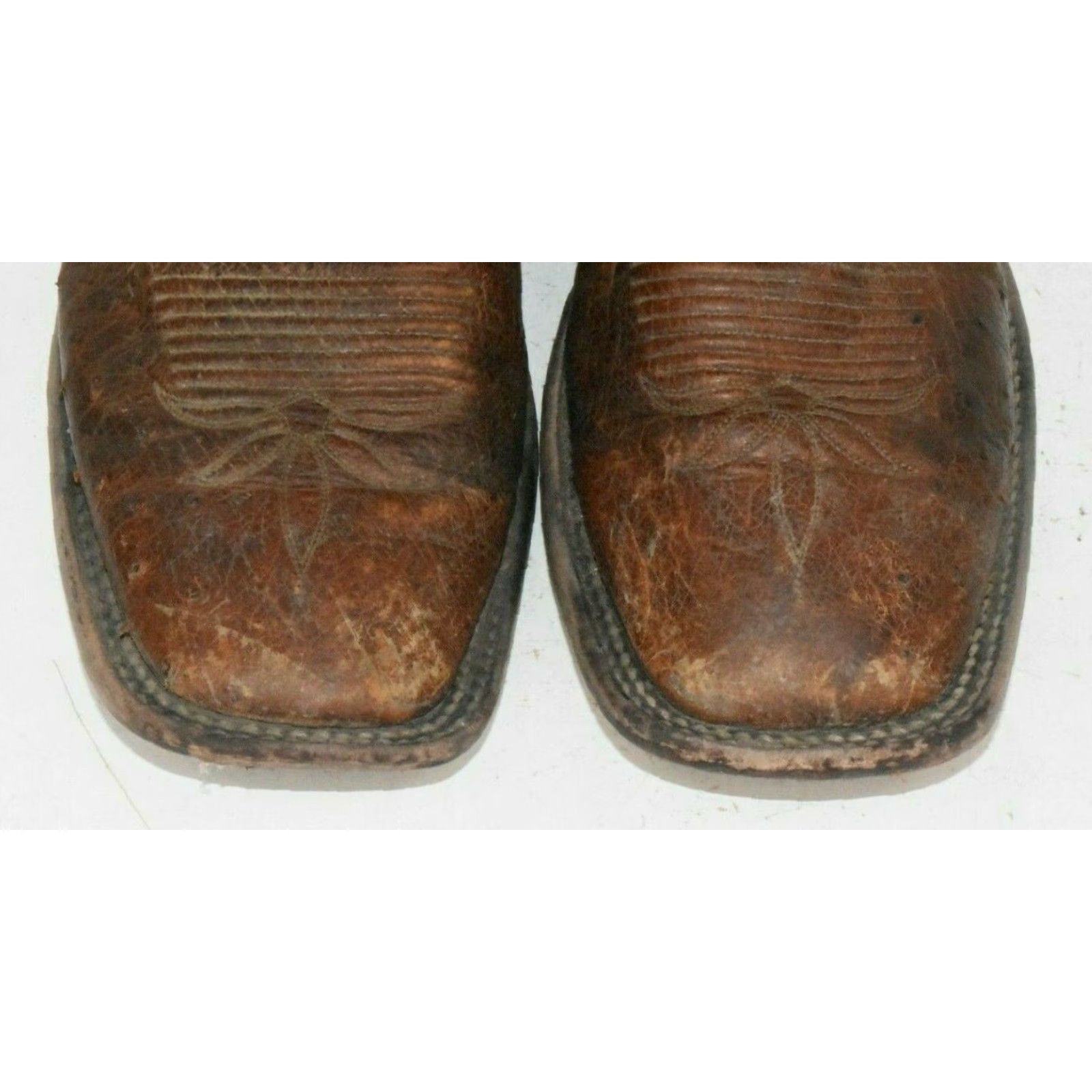 Roper Nocona Mens Sz 7.5 D Brown Tan Ostrich Sq Toe Leather Western Boots Shirt Mens Brown Ostrich Sq Toe Leather Western Boots Size US 8 / EU 41 - 2 Thumbnail