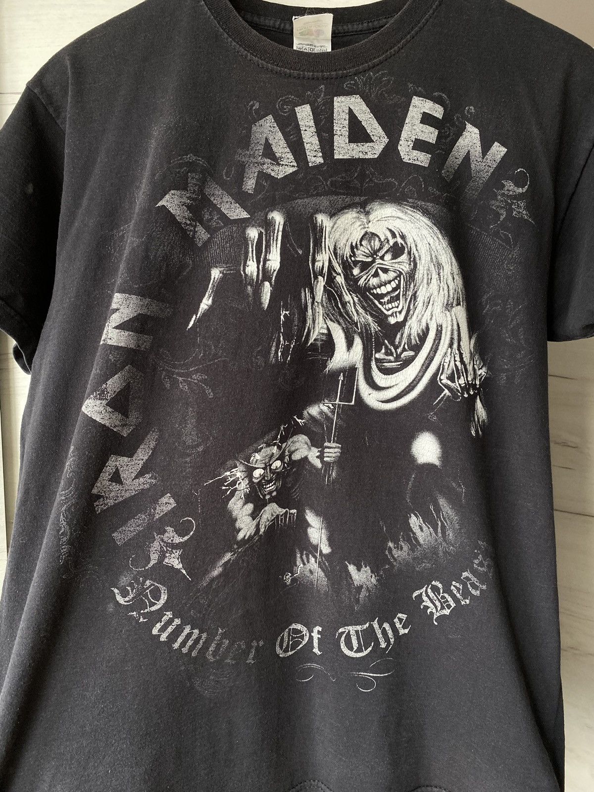 Fruit Of The Loom Iron Maiden Number Beast Vintage Band T-Shirt Metal Size US M / EU 48-50 / 2 - 2 Thumbnail