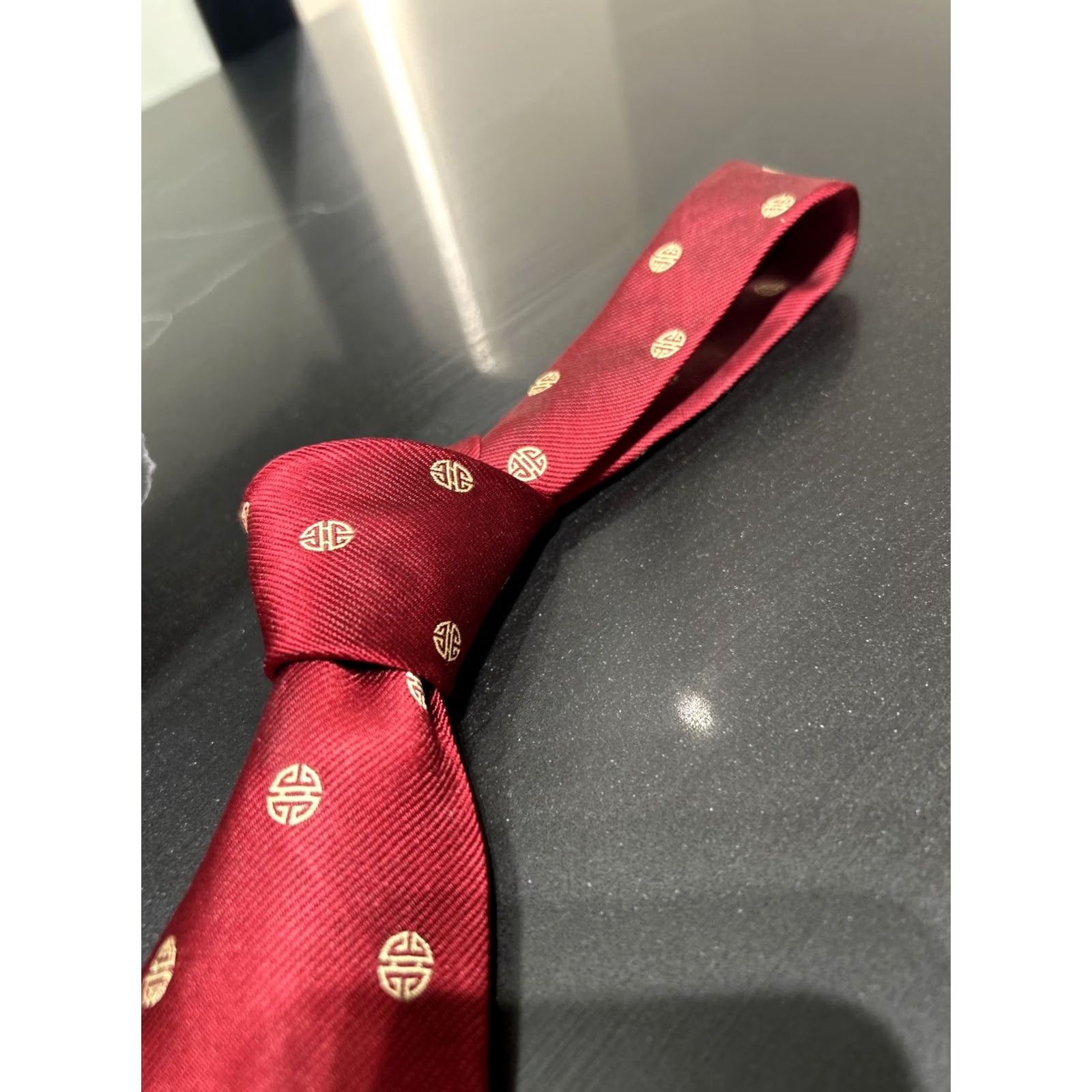 Vintage VINTAGE Gumps Silk Tie Burgundy Men Tie Silk Size ONE SIZE - 6 Thumbnail