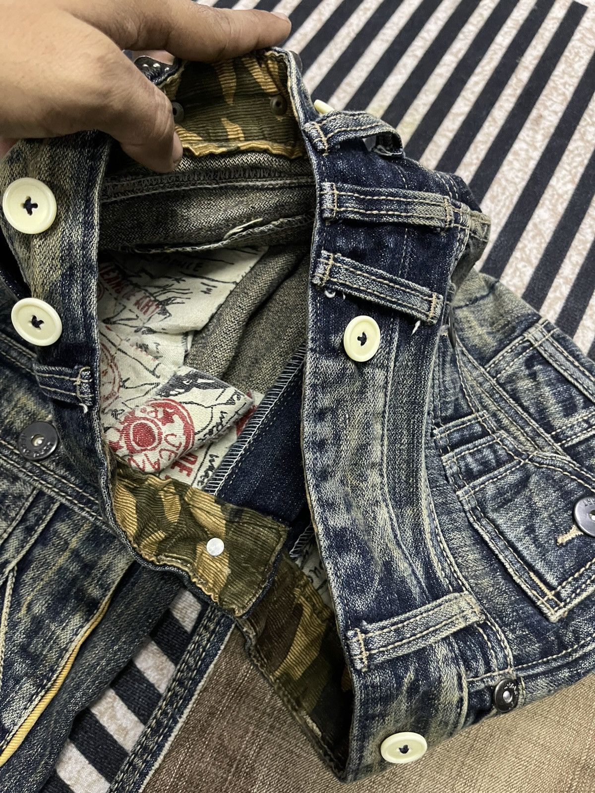 If Six Was Nine 2000s JEANS DE ART WASHABLE MULTIPOCKET JEANS RARE Size US 29 - 10 Thumbnail