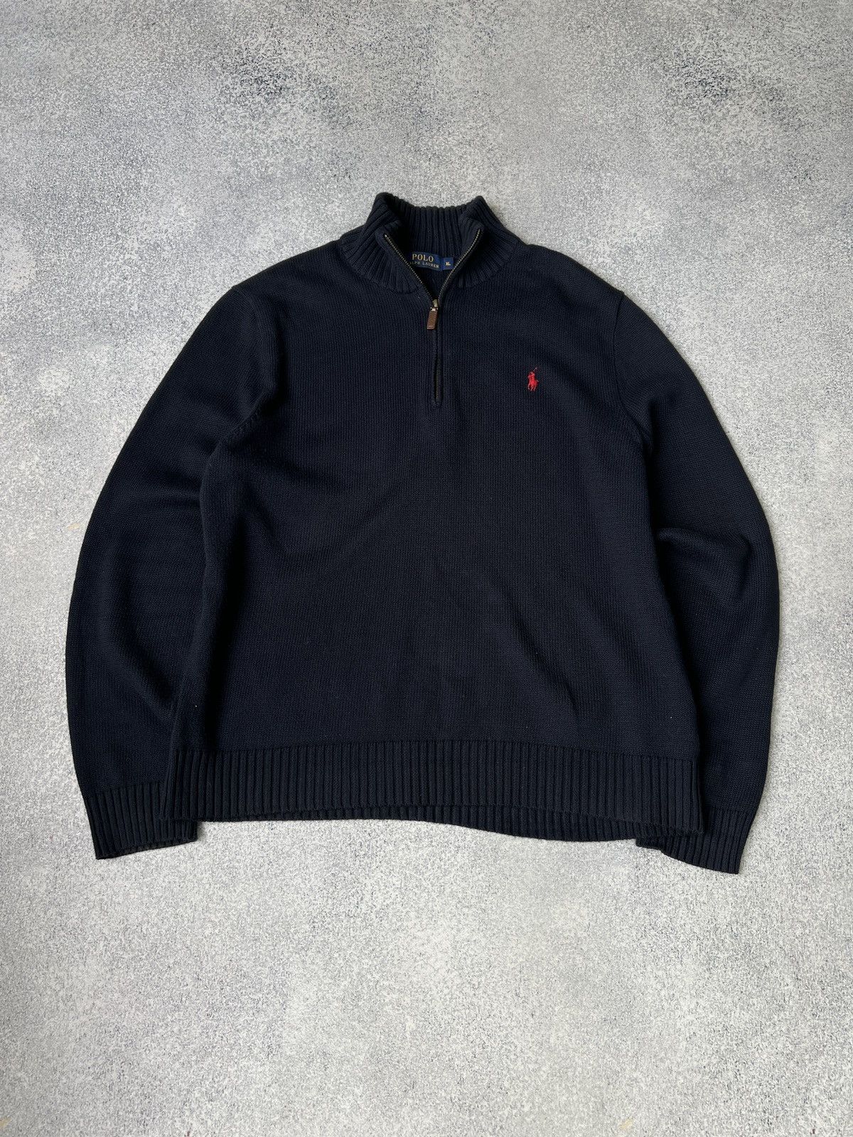 Polo Ralph Lauren × Vintage Vintage Polo Ralph Lauren 1/4 zip knit sweatshirt Size US XL / EU 56 / 4 - 2 Thumbnail