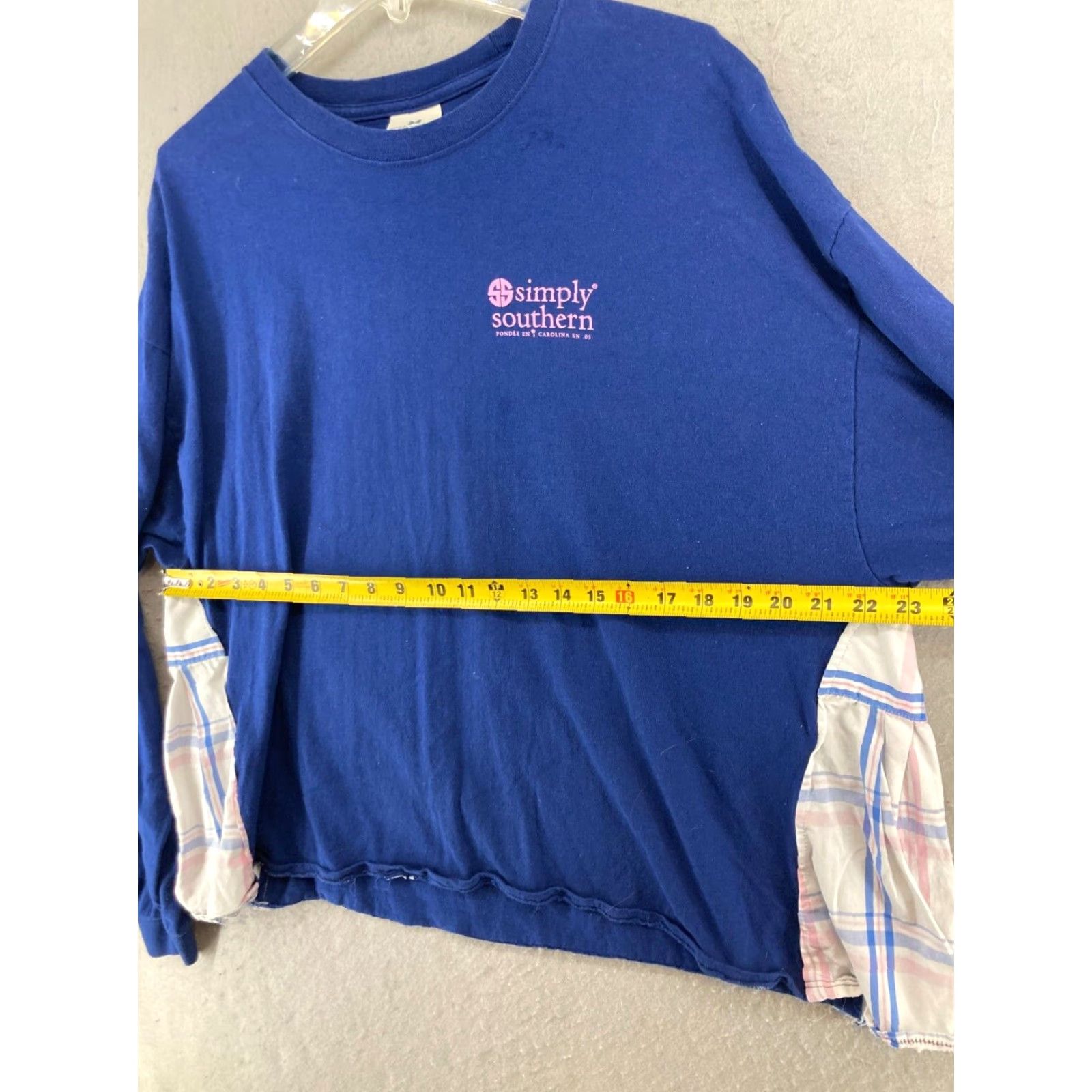 Alife Simply Southern Women's Long Sleeve T-Shirt XL Blue Floral Graphic Print Casual Crew Neck Size XL / US 12-14 / IT 48-50 - 2 Thumbnail