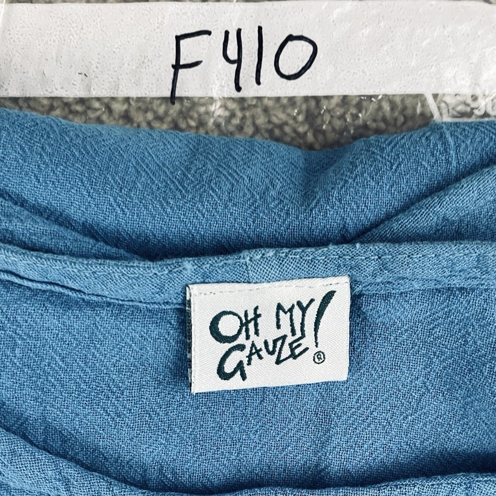 Vintage Oh My Gauze! Blouse Shirt Sleeveless Women 3 Lagenlook Casual Blue 100% Cotton Gauze Size XS / US 0-2 / IT 36-38 - 8 Thumbnail