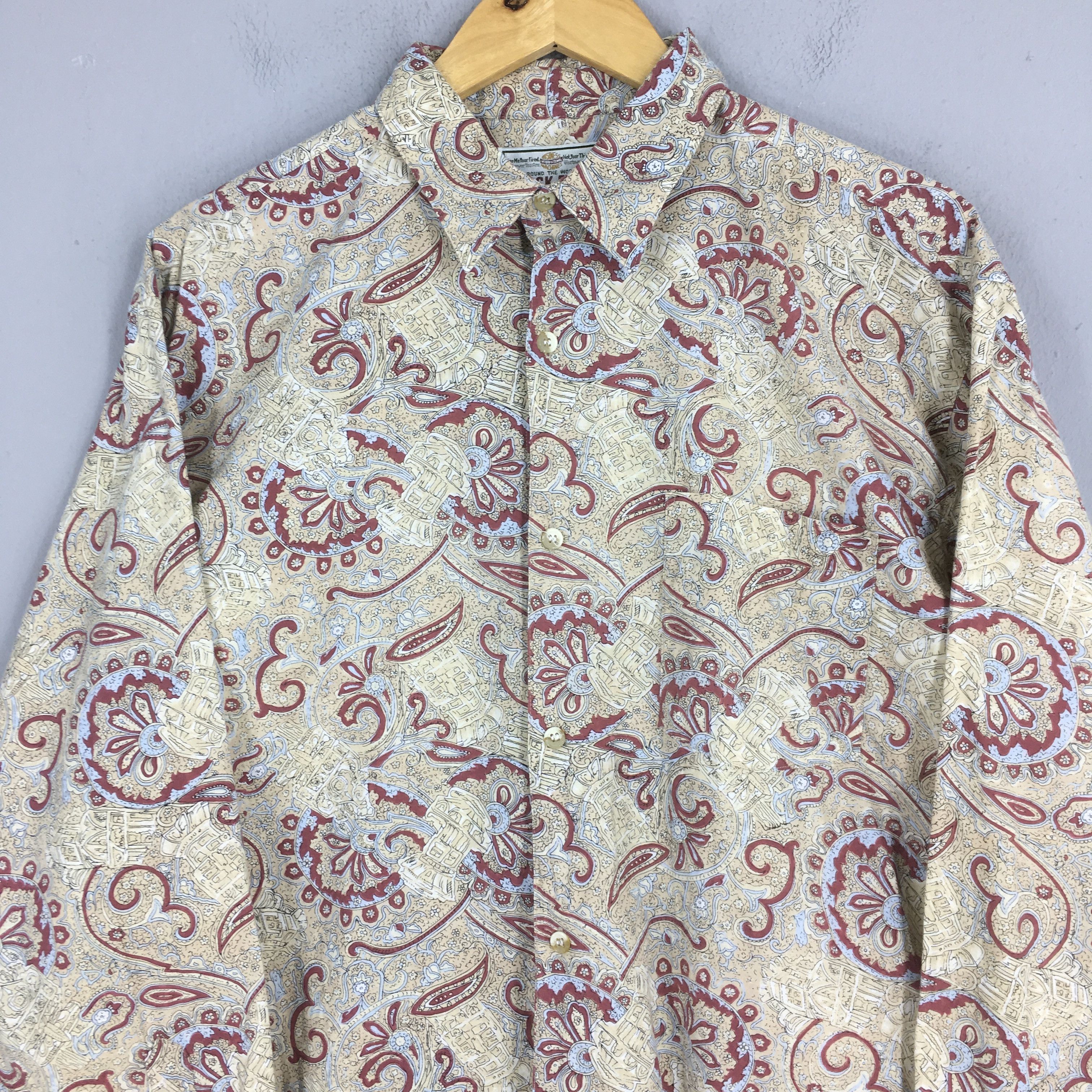 Vintage Vintage Psychedelic Men Casual Shirt Large Size US L / EU 52-54 / 3 - 2 Thumbnail