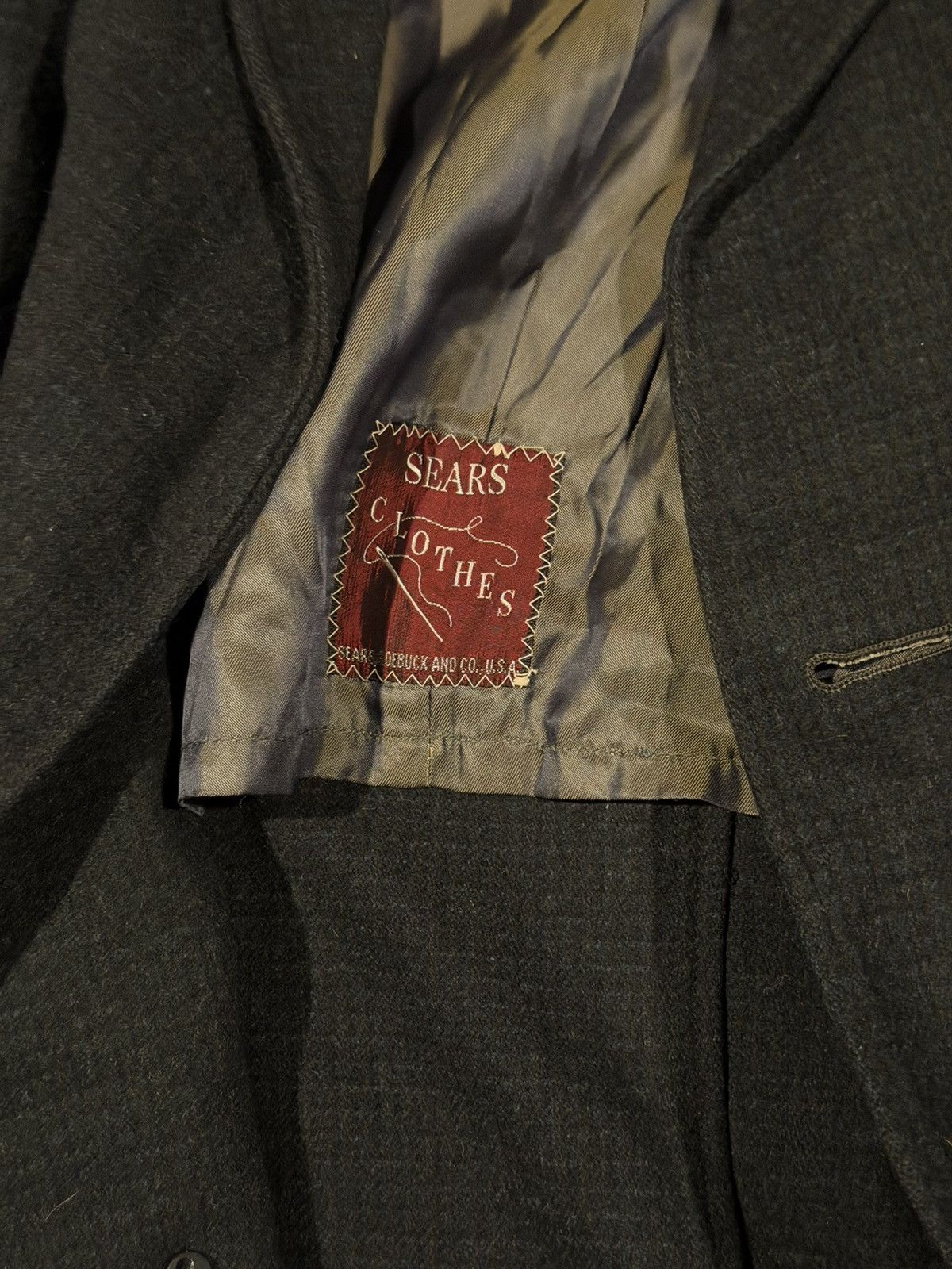 Vintage 1950s true vintage sears black heavy overcoat Size US XL / EU 56 / 4 - 3 Thumbnail