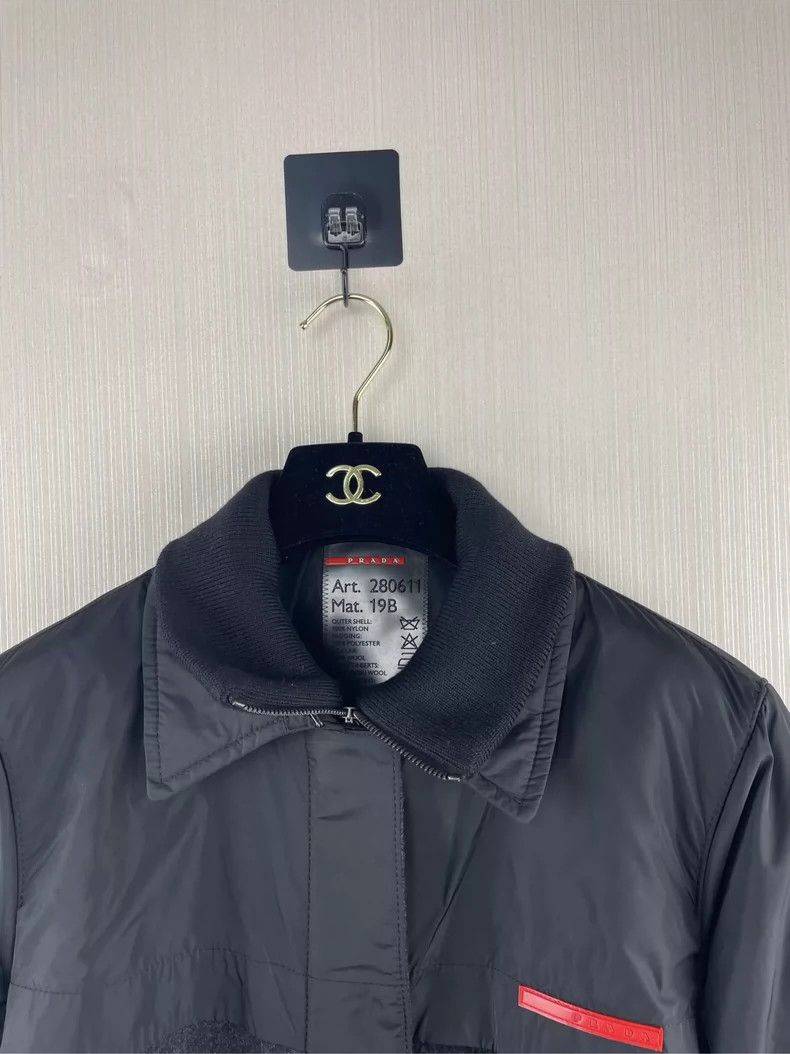 Prada PradaWool leather brand logo down coat 2503-Nextarrow Size US S / EU 44-46 / 1 - 6 Thumbnail