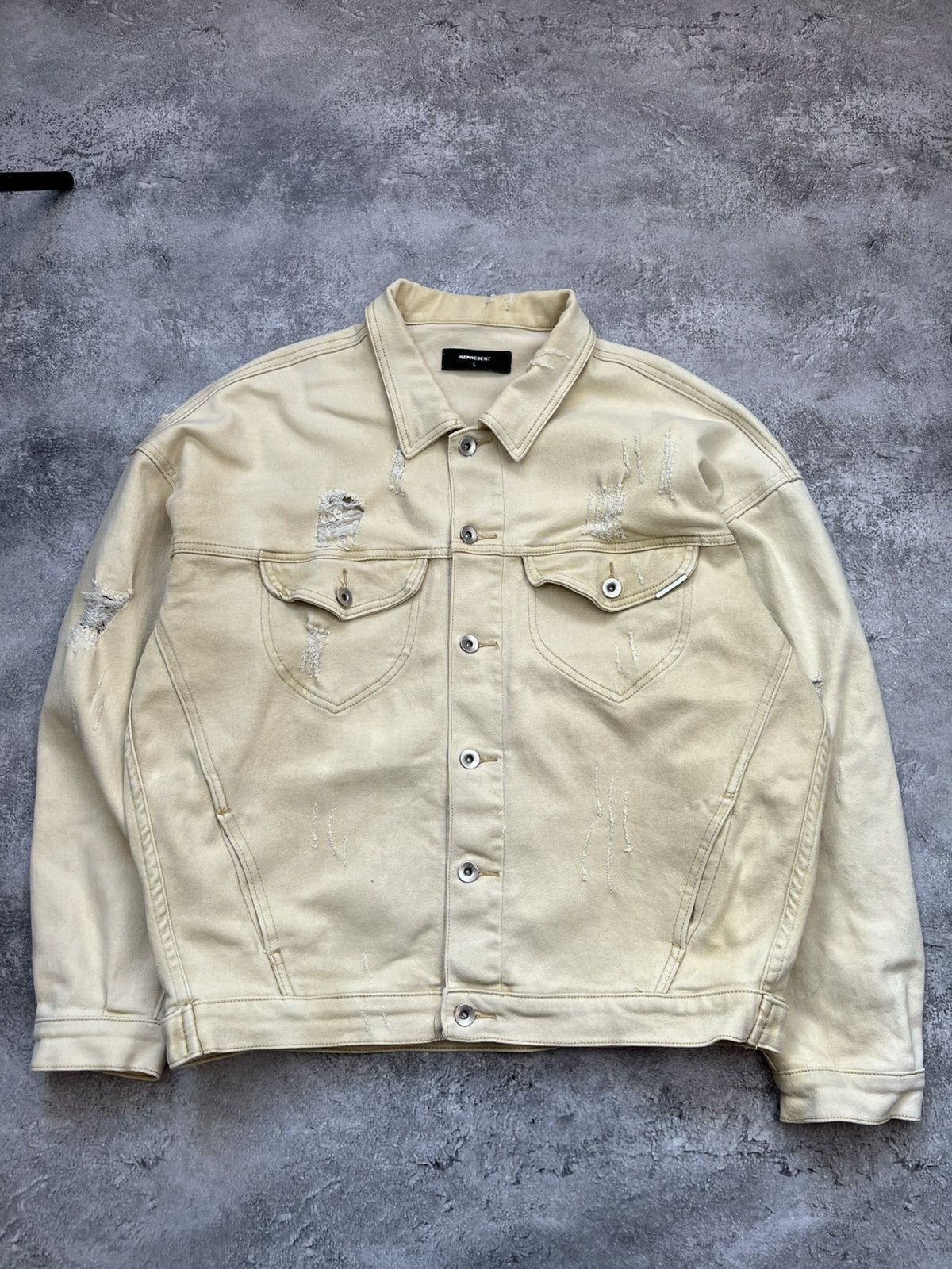 Represent Clo. Represent Denim Beige Jacket Bomber Rare Size US L / EU 52-54 / 3 - 1 Thumbnail